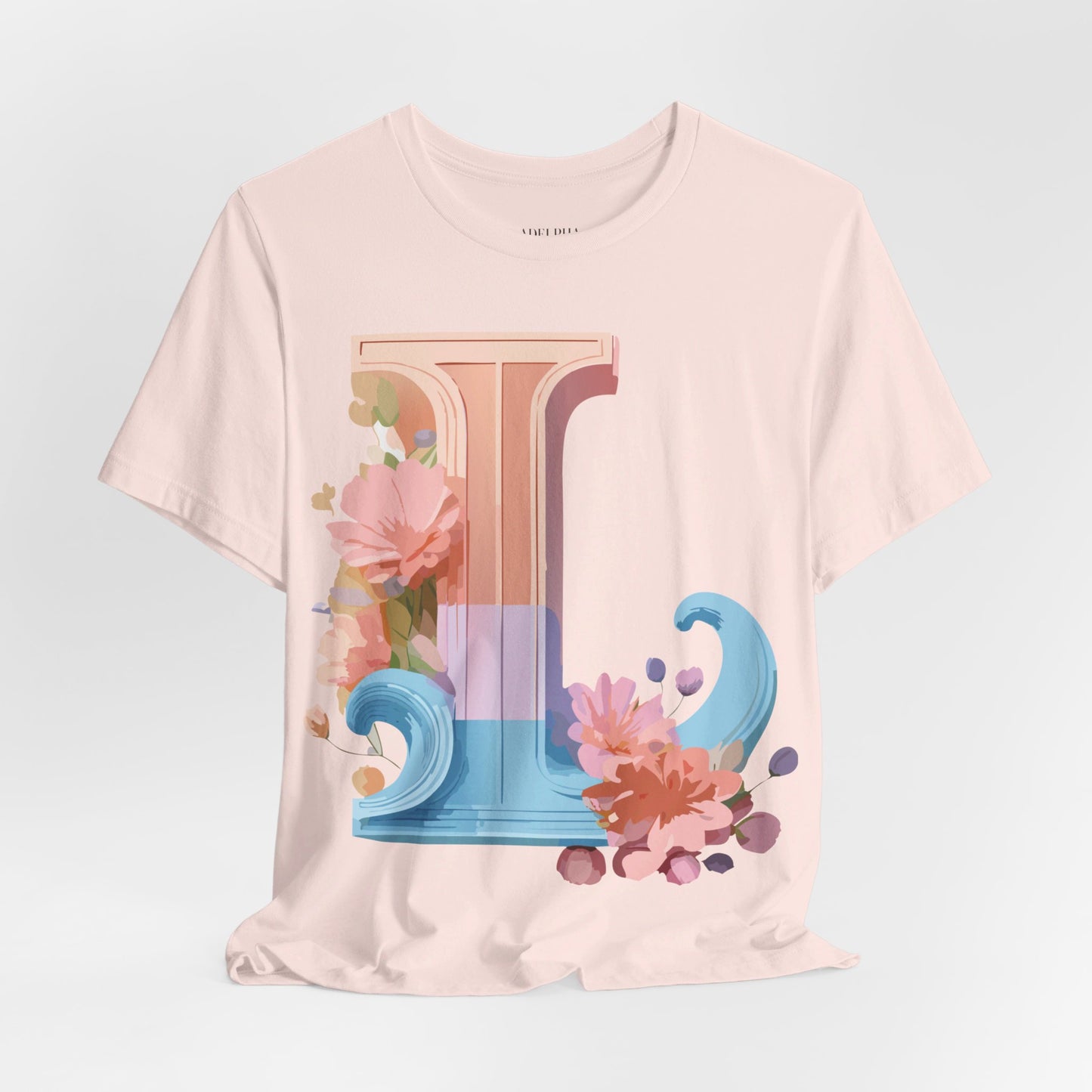 Natural Cotton Tee Shirt - Letters Collection - L Printify