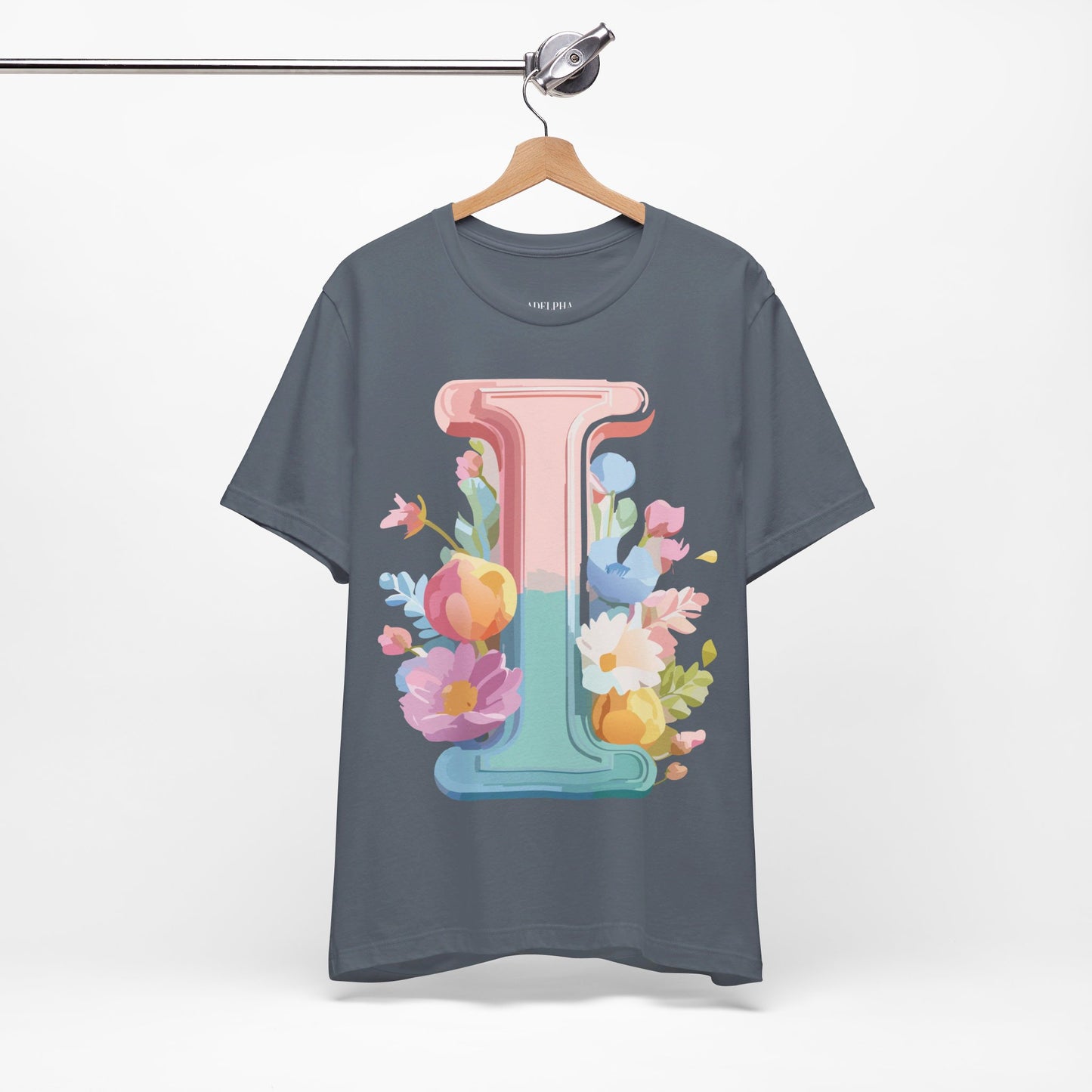 Natural Cotton Tee Shirt - Letters Collection - I Printify
