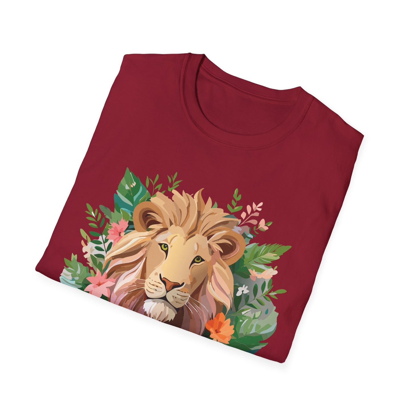 Lion Shirt, Shirt with Lion, Floral Lion Tee, Shirt with Animals