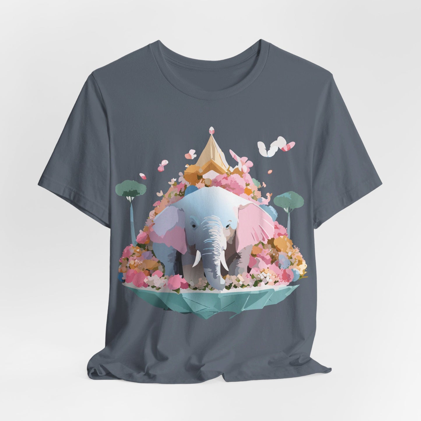 Natural Cotton Tee Shirt with Elephant Printify