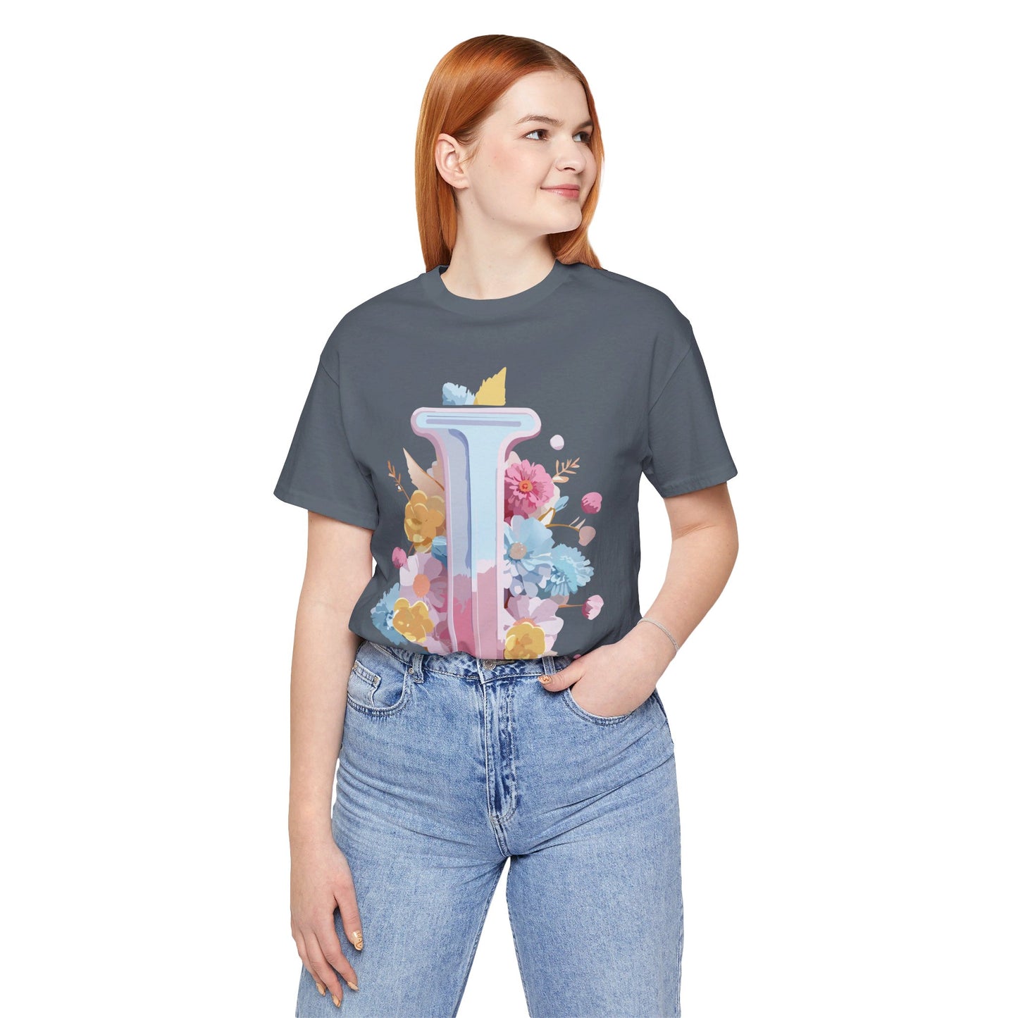 Natural Cotton Tee Shirt - Letters Collection - I Printify