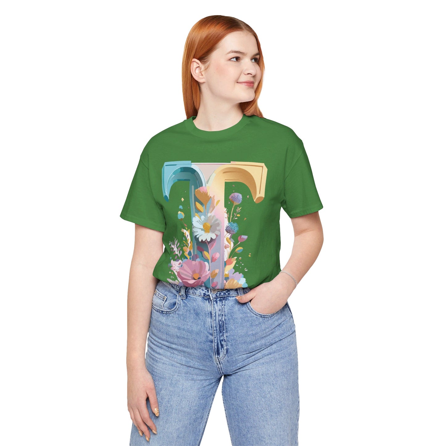 Natural Cotton Tee Shirt - Letters Collection - T Printify