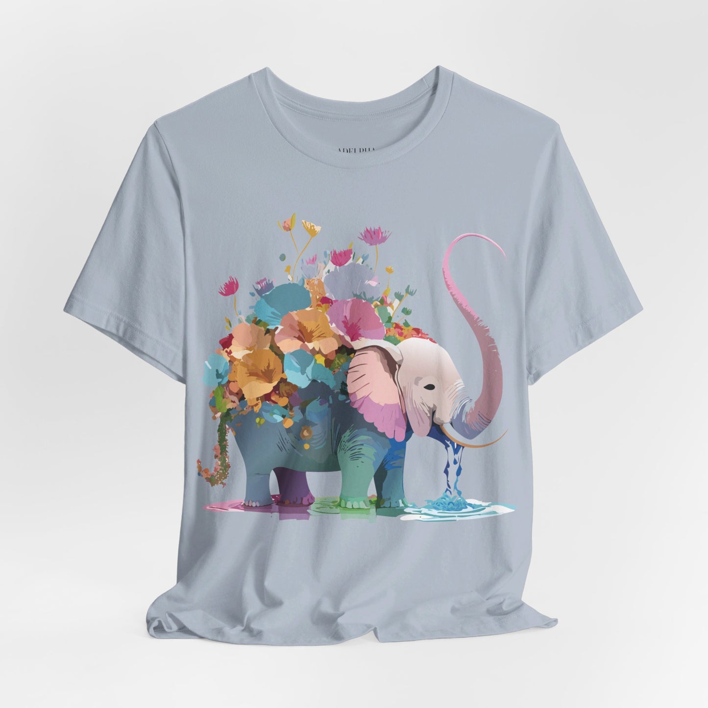Natural Cotton Tee Shirt with Elephant Printify
