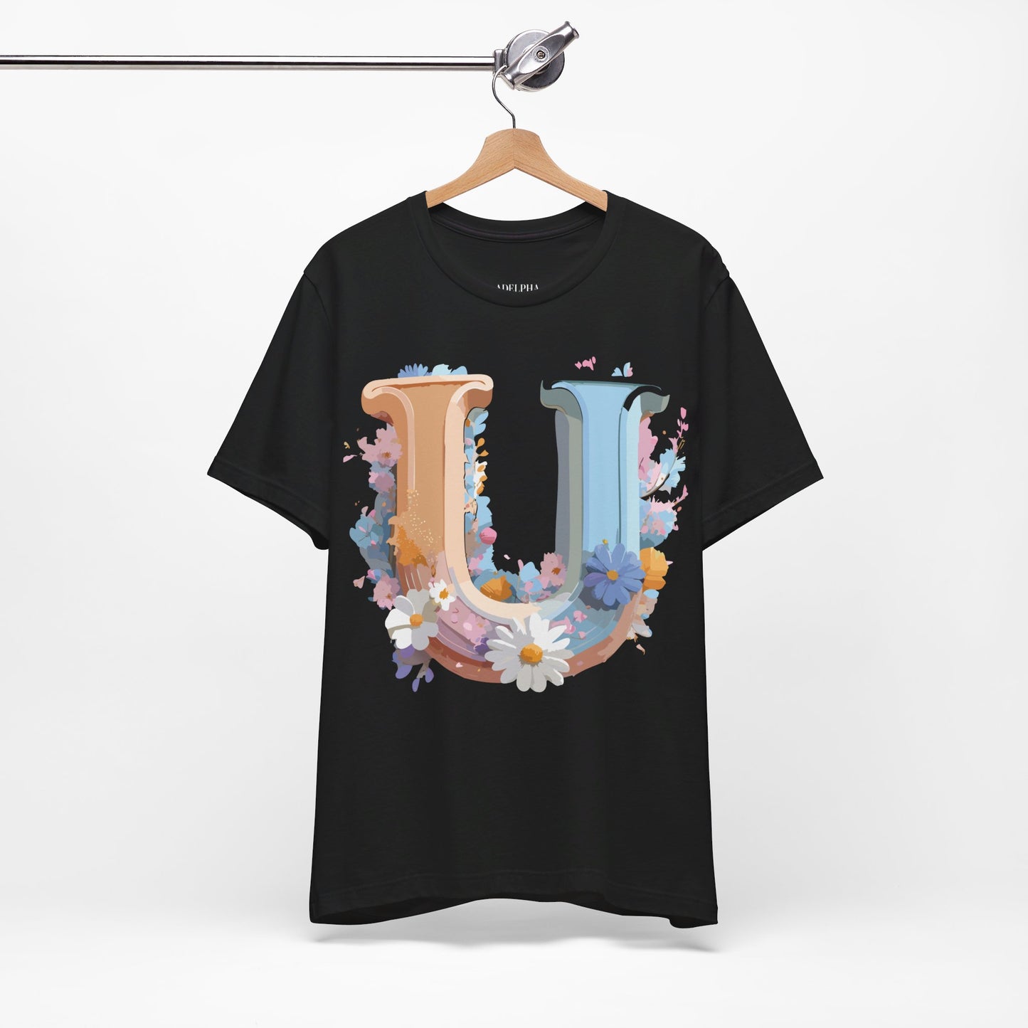 Natural Cotton Tee Shirt - Letters Collection - U Printify