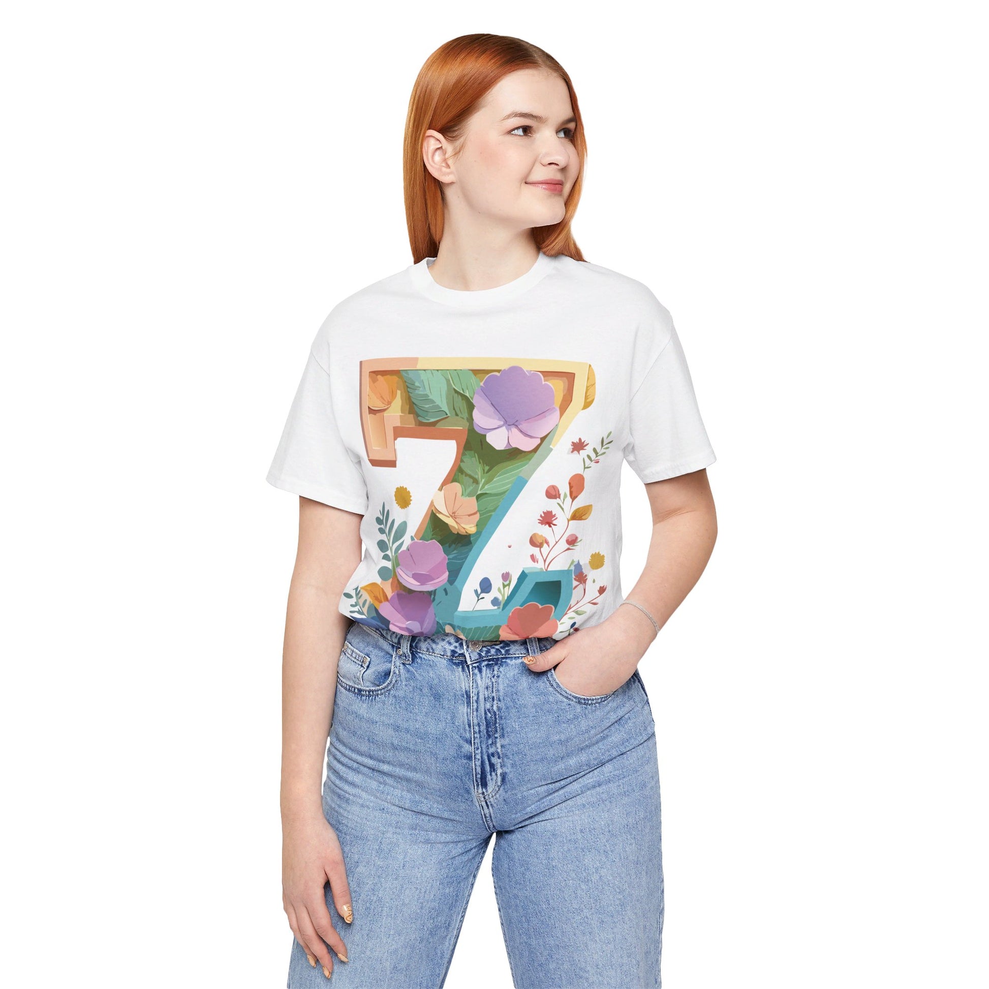 Natural Cotton Tee Shirt - Letters Collection - Z Printify