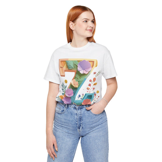 Natural Cotton Tee Shirt - Letters Collection - Z Printify