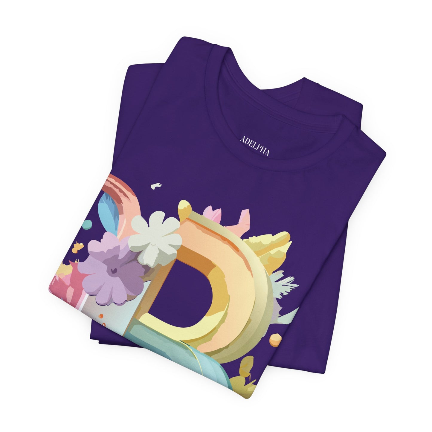 Natural Cotton Tee Shirt - Letters Collection - B Printify