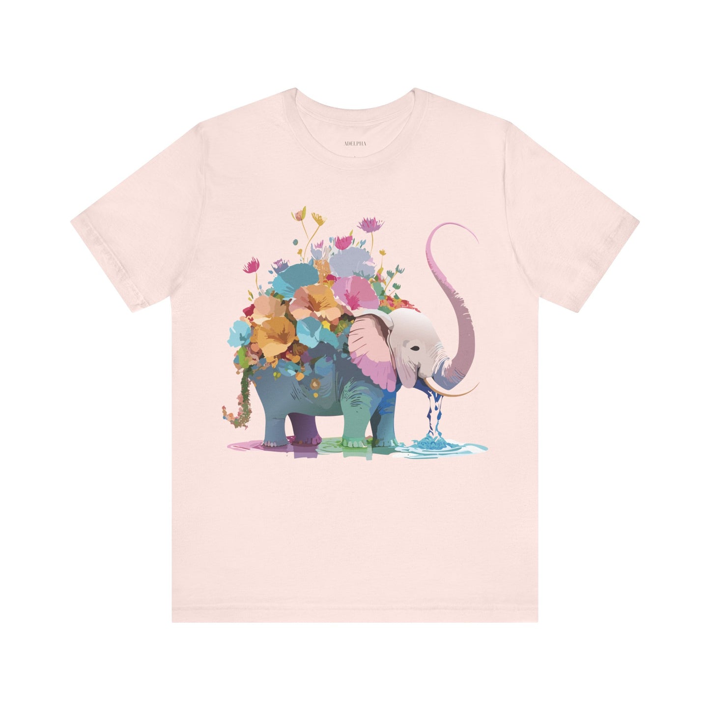 Natural Cotton Tee Shirt with Elephant Printify