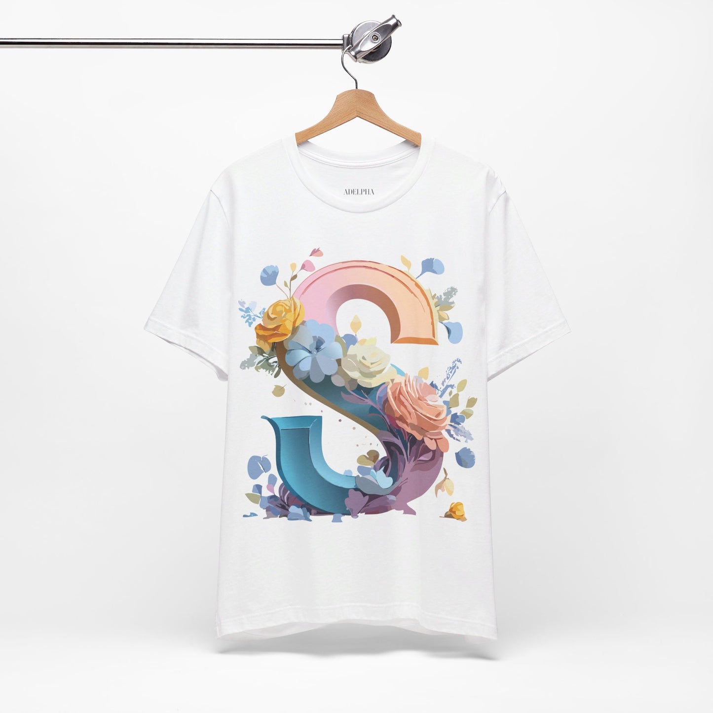Natural Cotton Tee Shirt - Letters Collection - S Printify