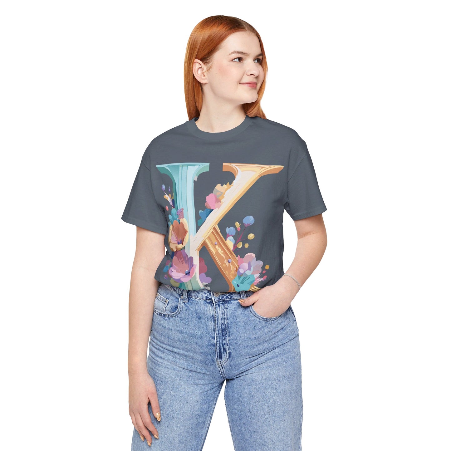 Natural Cotton Tee Shirt - Letters Collection - K Printify