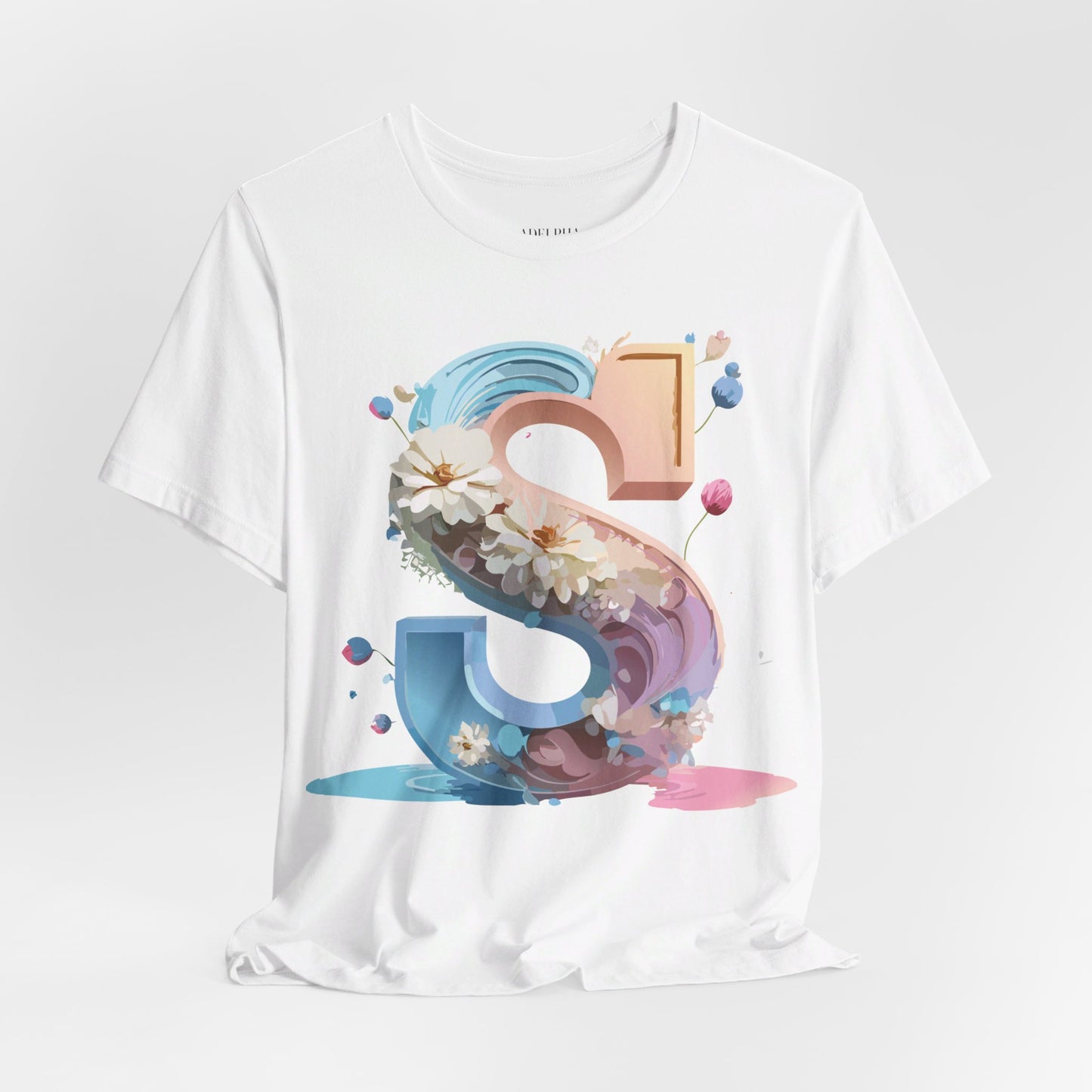 Natural Cotton Tee Shirt - Letters Collection - S Printify