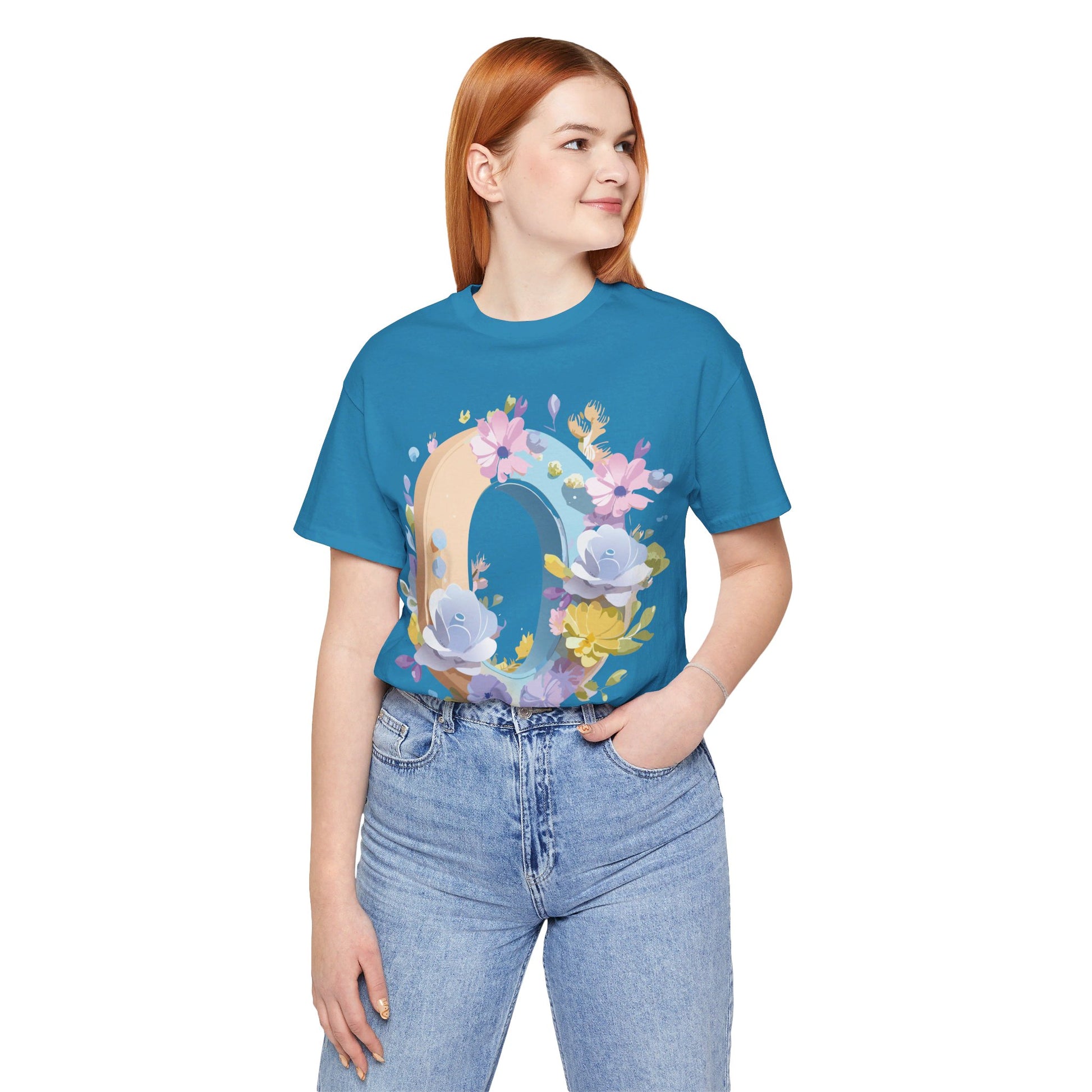 Natural Cotton Tee Shirt - Letters Collection - O Printify