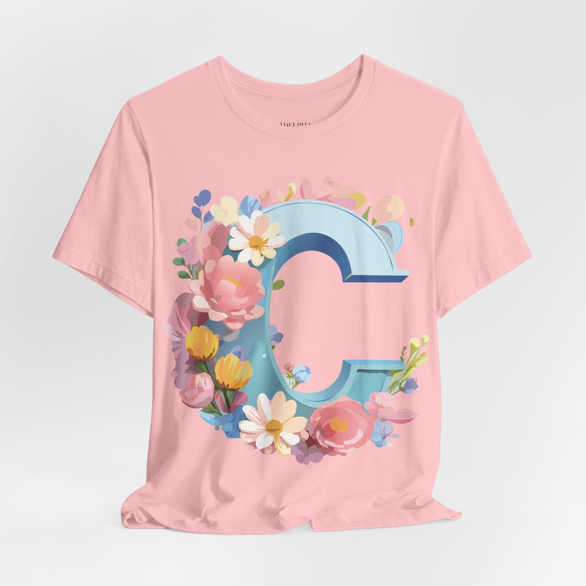 Natural Cotton Tee Shirt - Letters Collection - C Printify