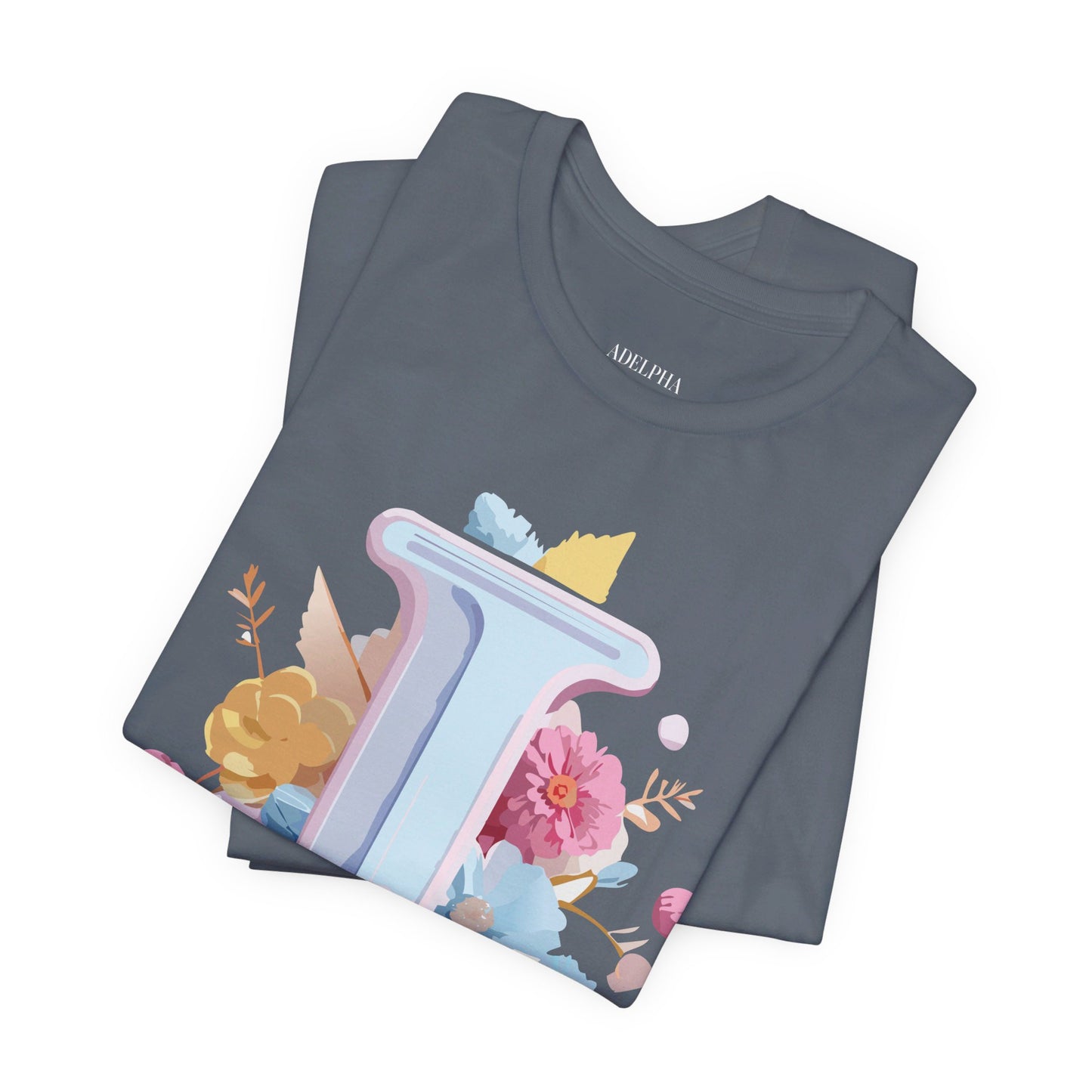 Natural Cotton Tee Shirt - Letters Collection - I Printify