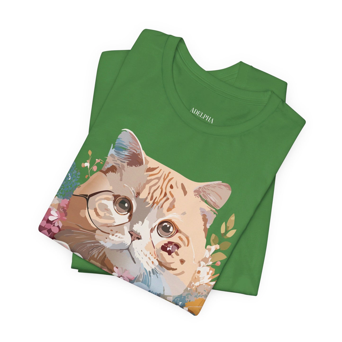 Natural Cotton Tee Shirt with Cat Printify