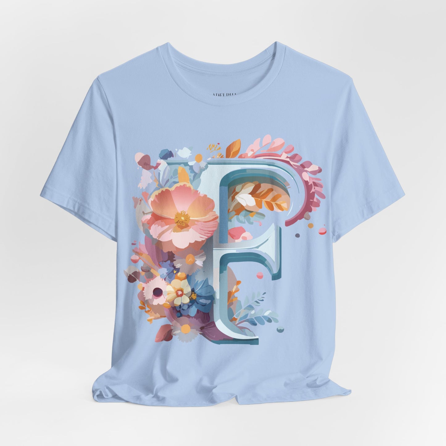 Natural Cotton Tee Shirt - Letters Collection - F Printify