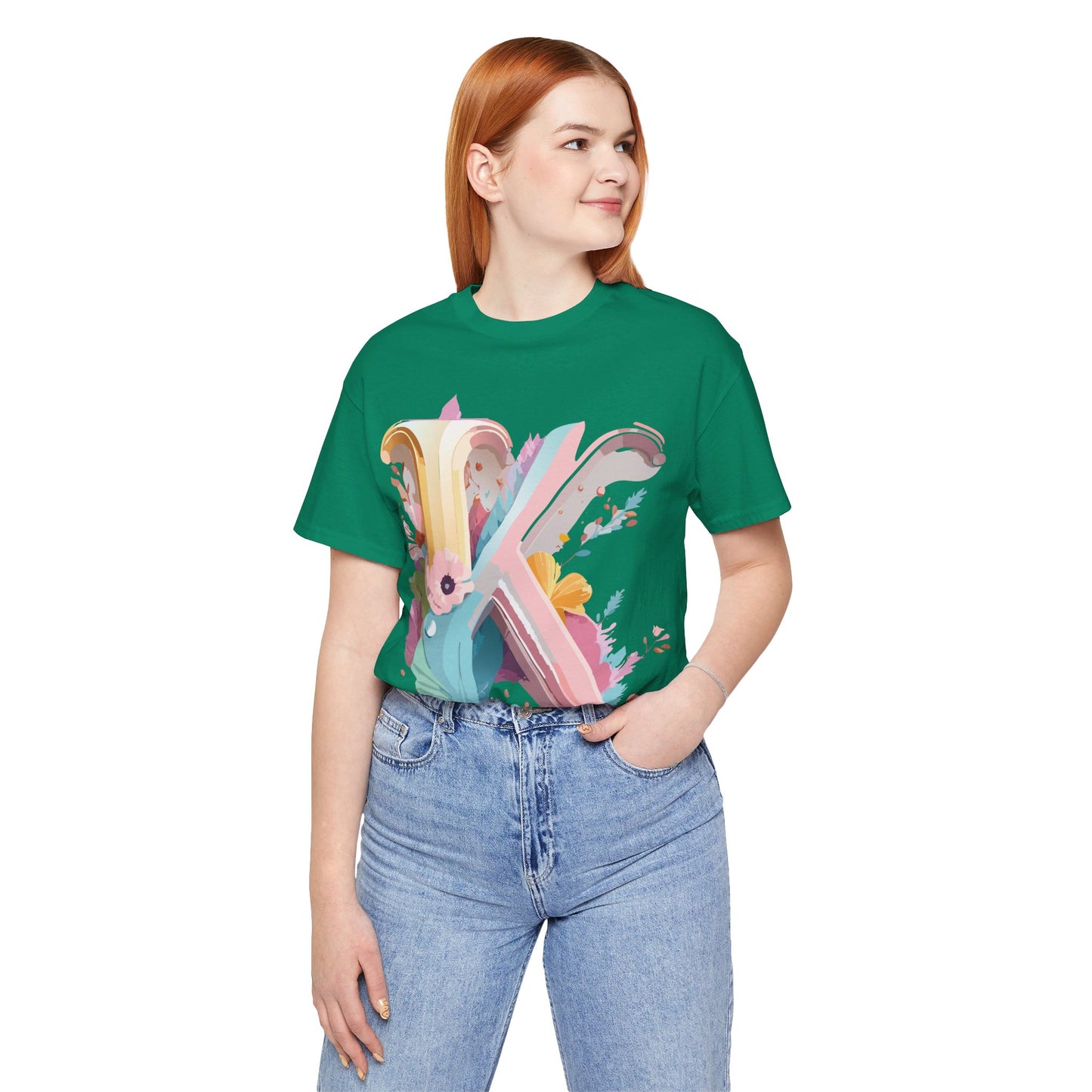 Natural Cotton Tee Shirt - Letters Collection - K Printify