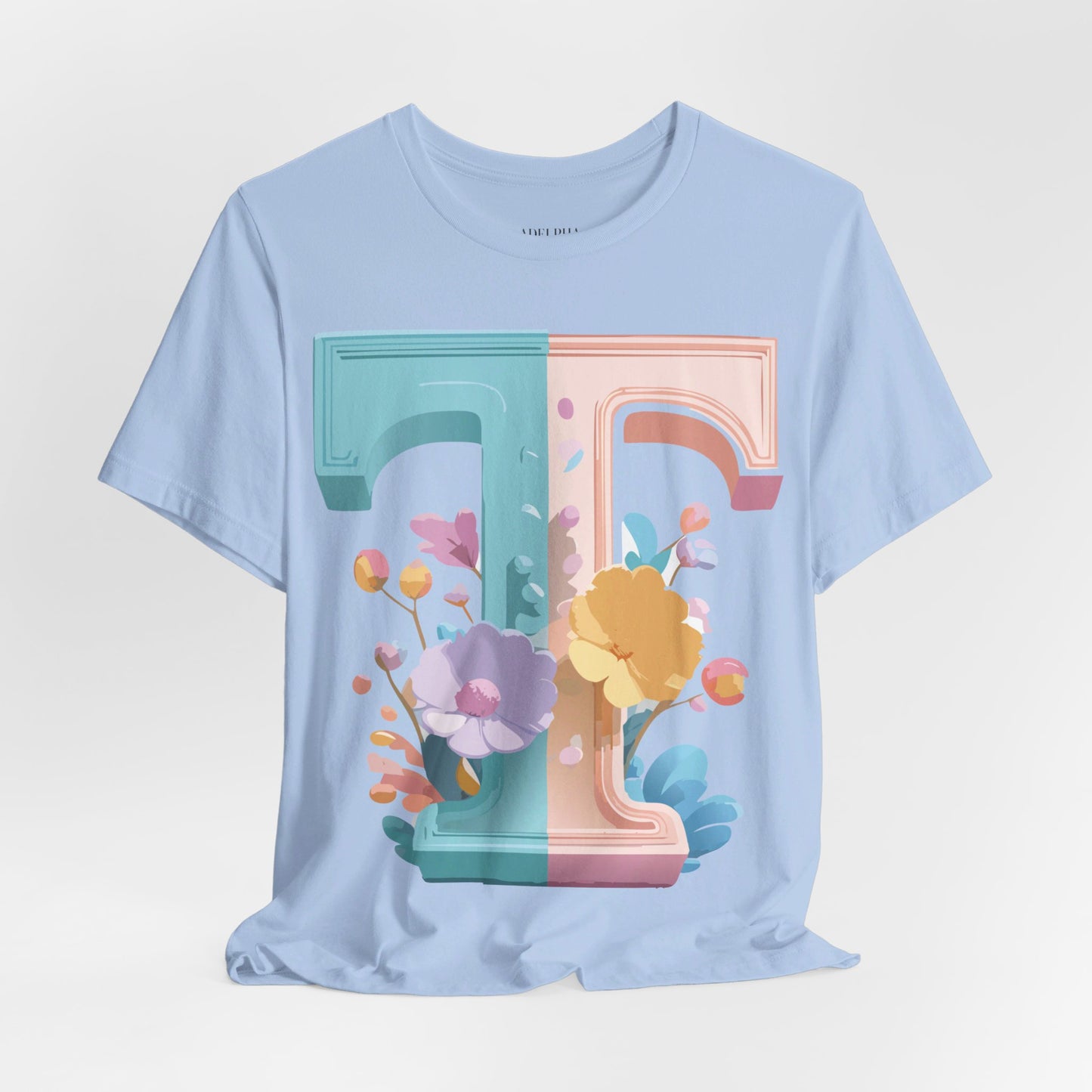 Natural Cotton Tee Shirt - Letters Collection - T Printify