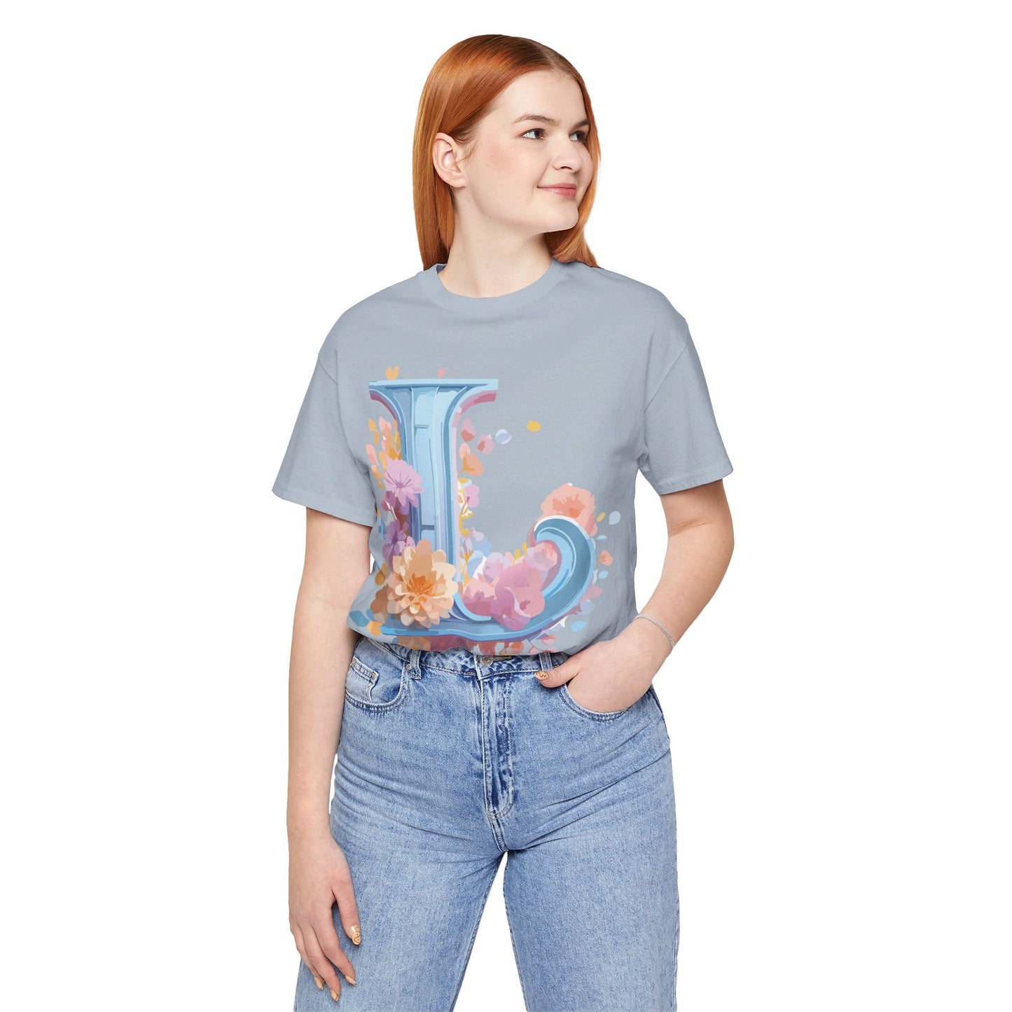 Natural Cotton Tee Shirt - Letters Collection - L Printify