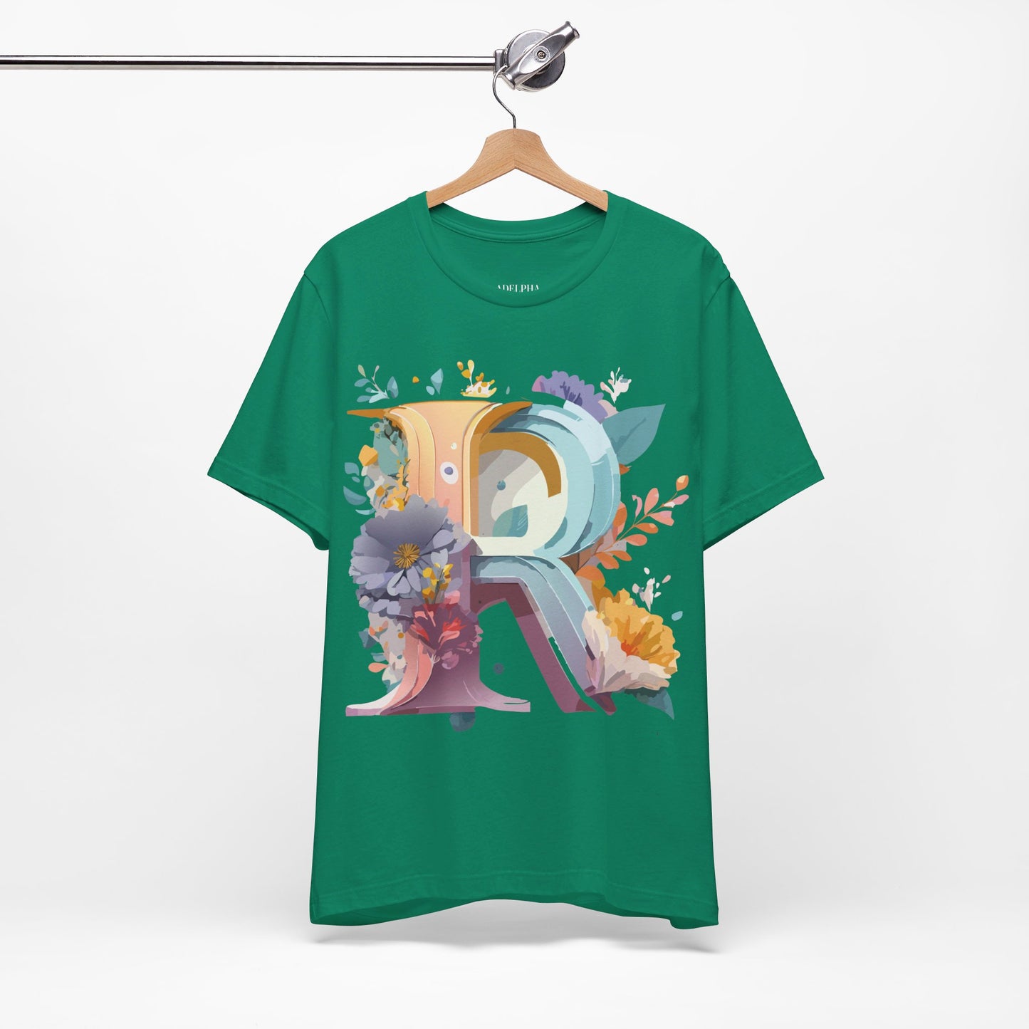 Natural Cotton Tee Shirt - Letters Collection - R Printify