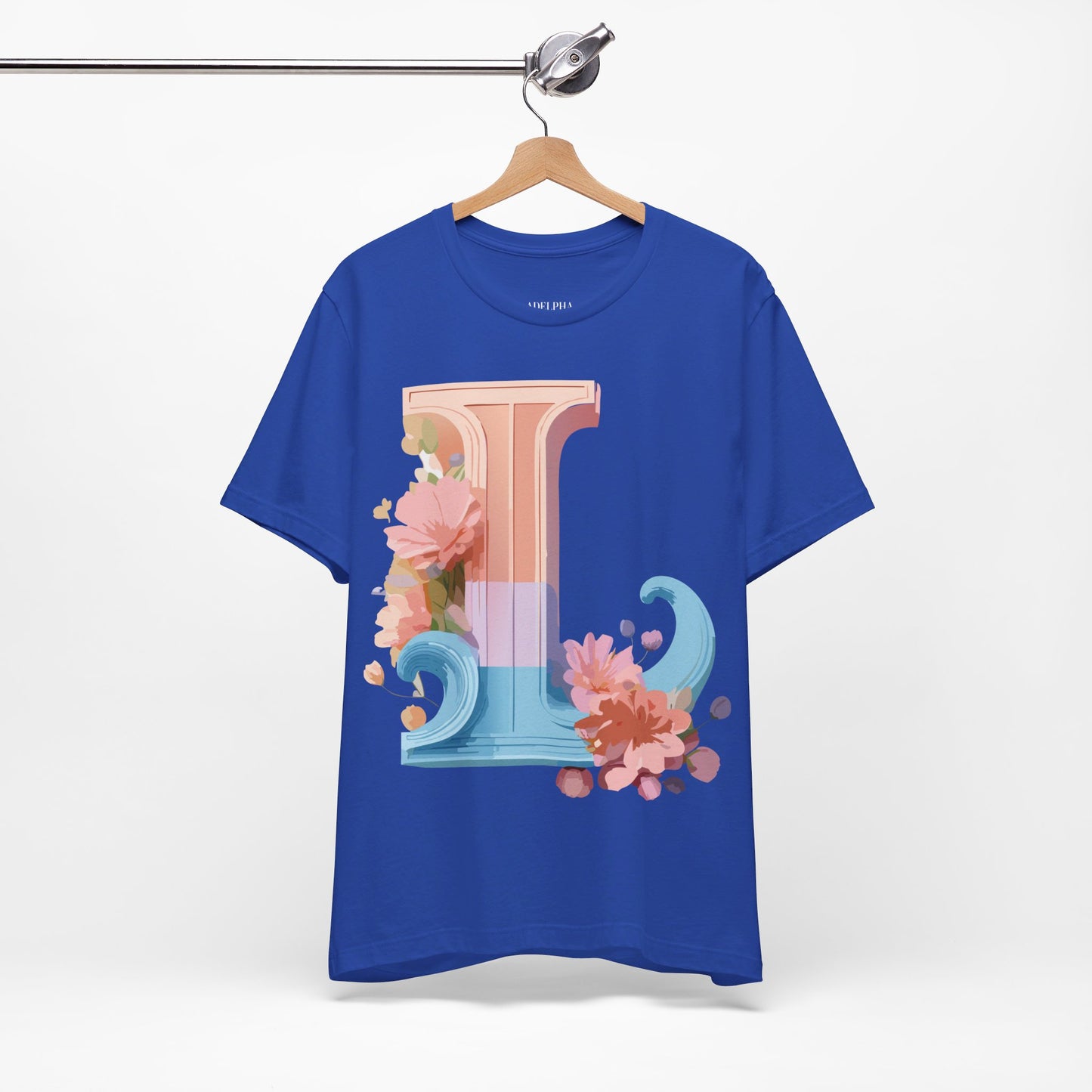 Natural Cotton Tee Shirt - Letters Collection - L Printify