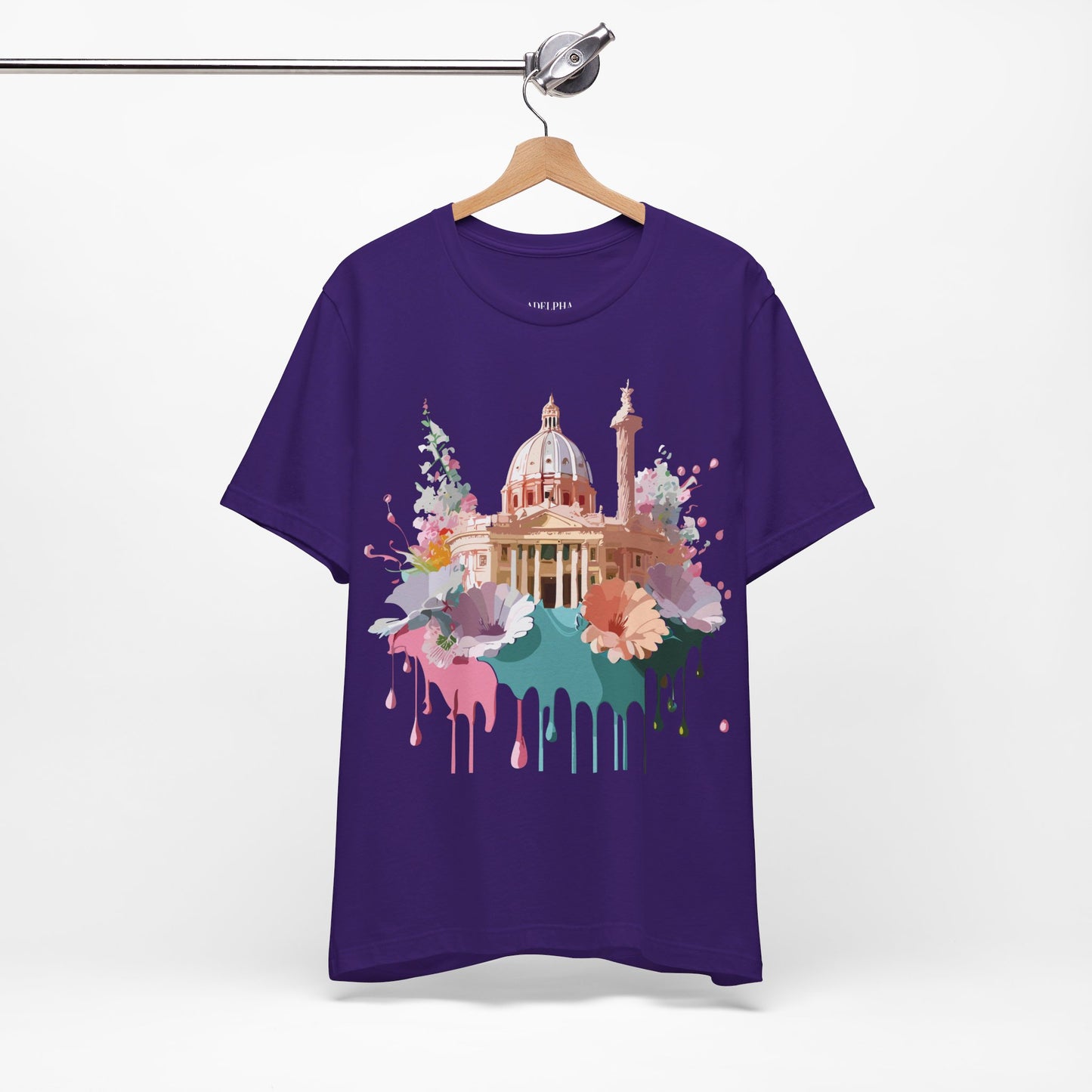 Natural Cotton Tee Shirt - Beautiful Places Collection - Rome Printify
