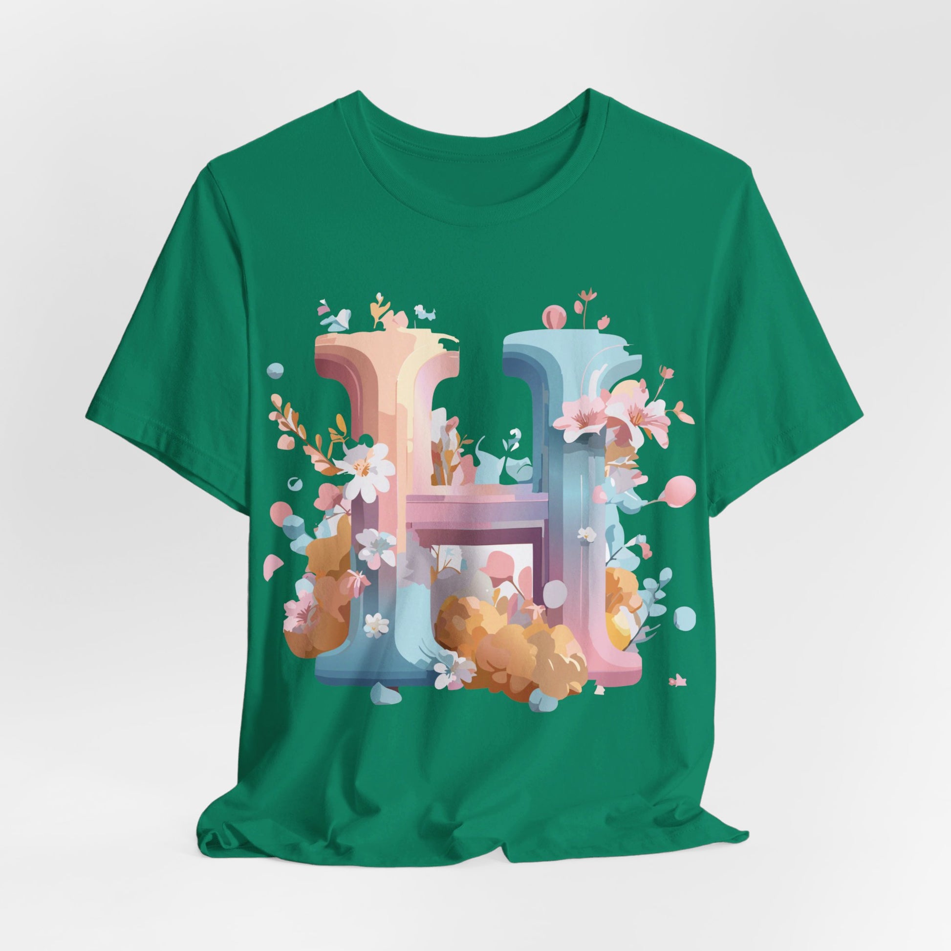 Natural Cotton Tee Shirt - Letters Collection - H Printify
