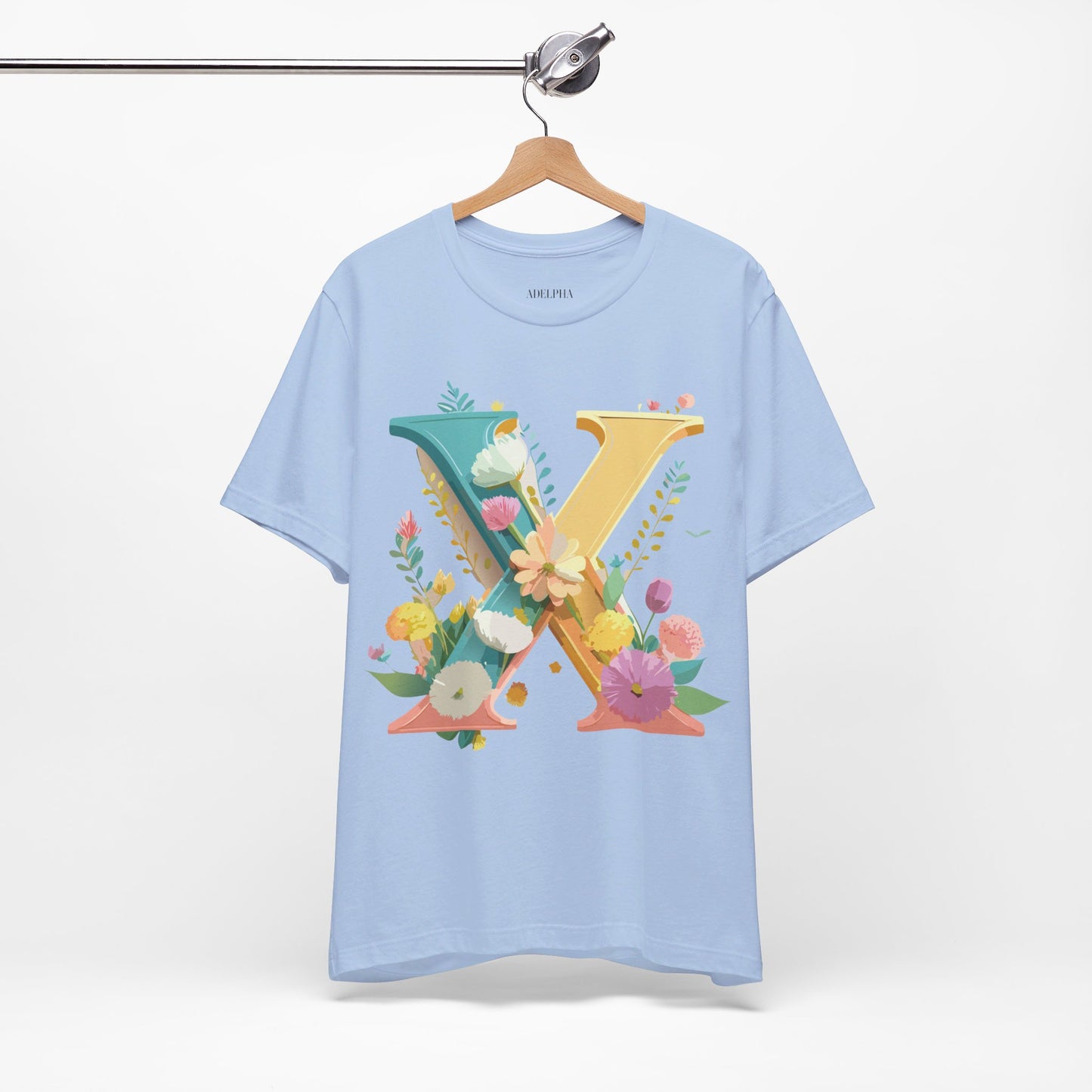 Natural Cotton Tee Shirt - Letters Collection - X Printify