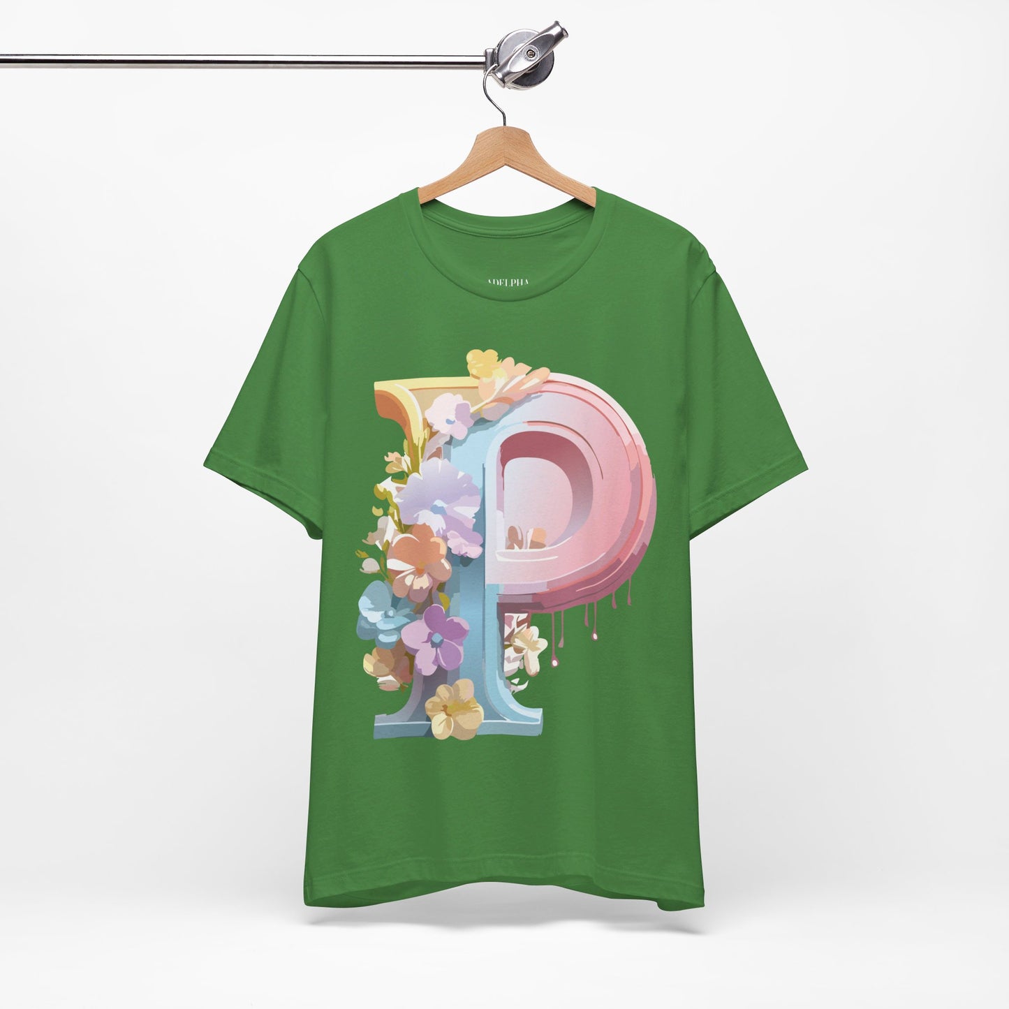 Natural Cotton Tee Shirt - Letters Collection - P Printify