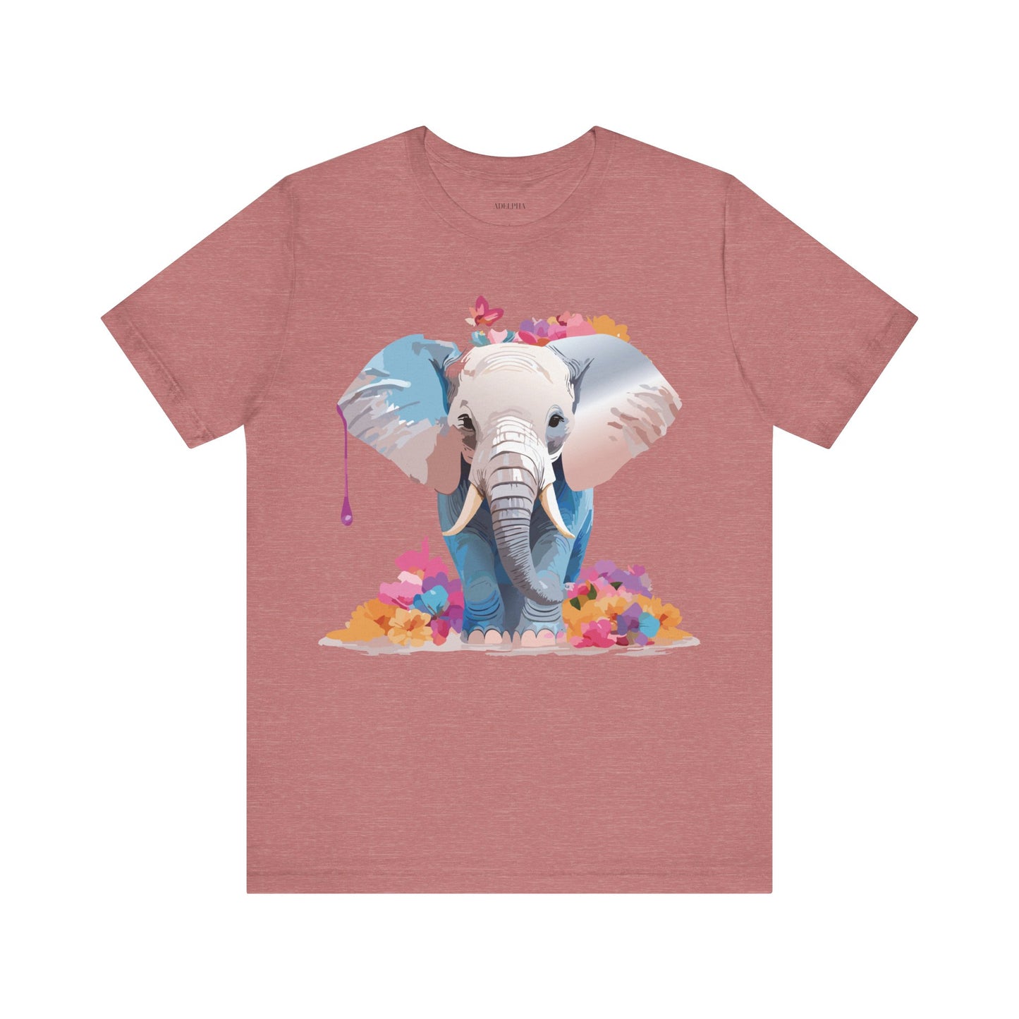 Natural Cotton Tee Shirt with Elephant Printify