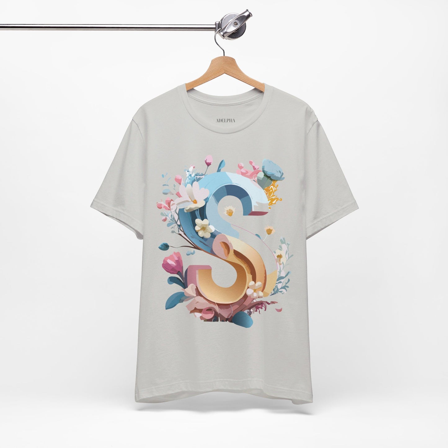 Natural Cotton Tee Shirt - Letters Collection - S Printify