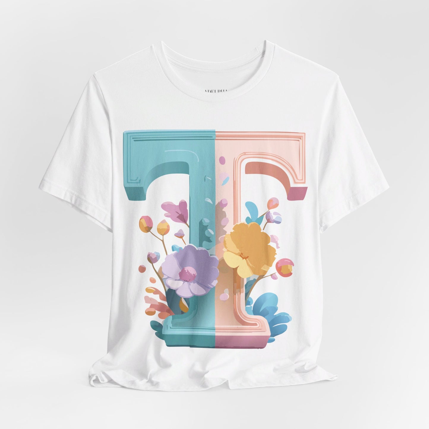 Natural Cotton Tee Shirt - Letters Collection - T Printify