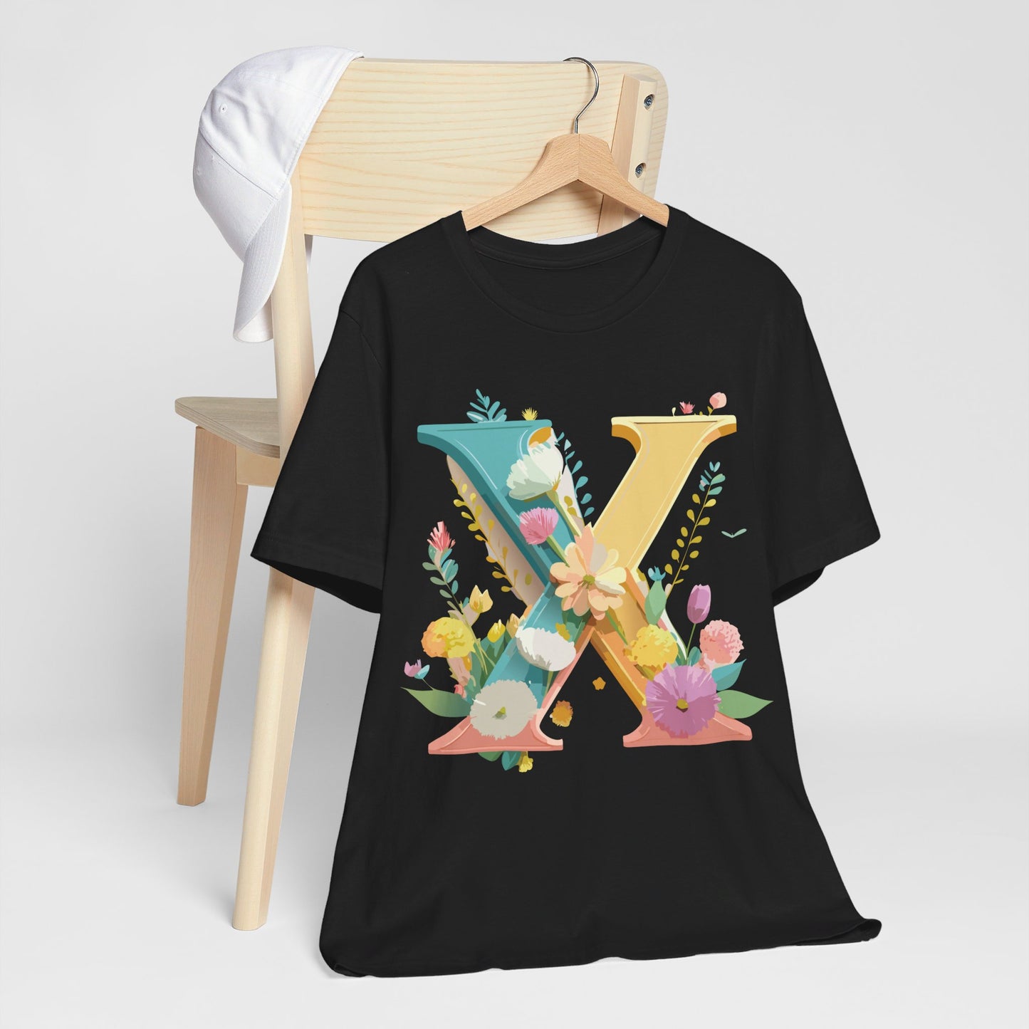 Natural Cotton Tee Shirt - Letters Collection - X Printify