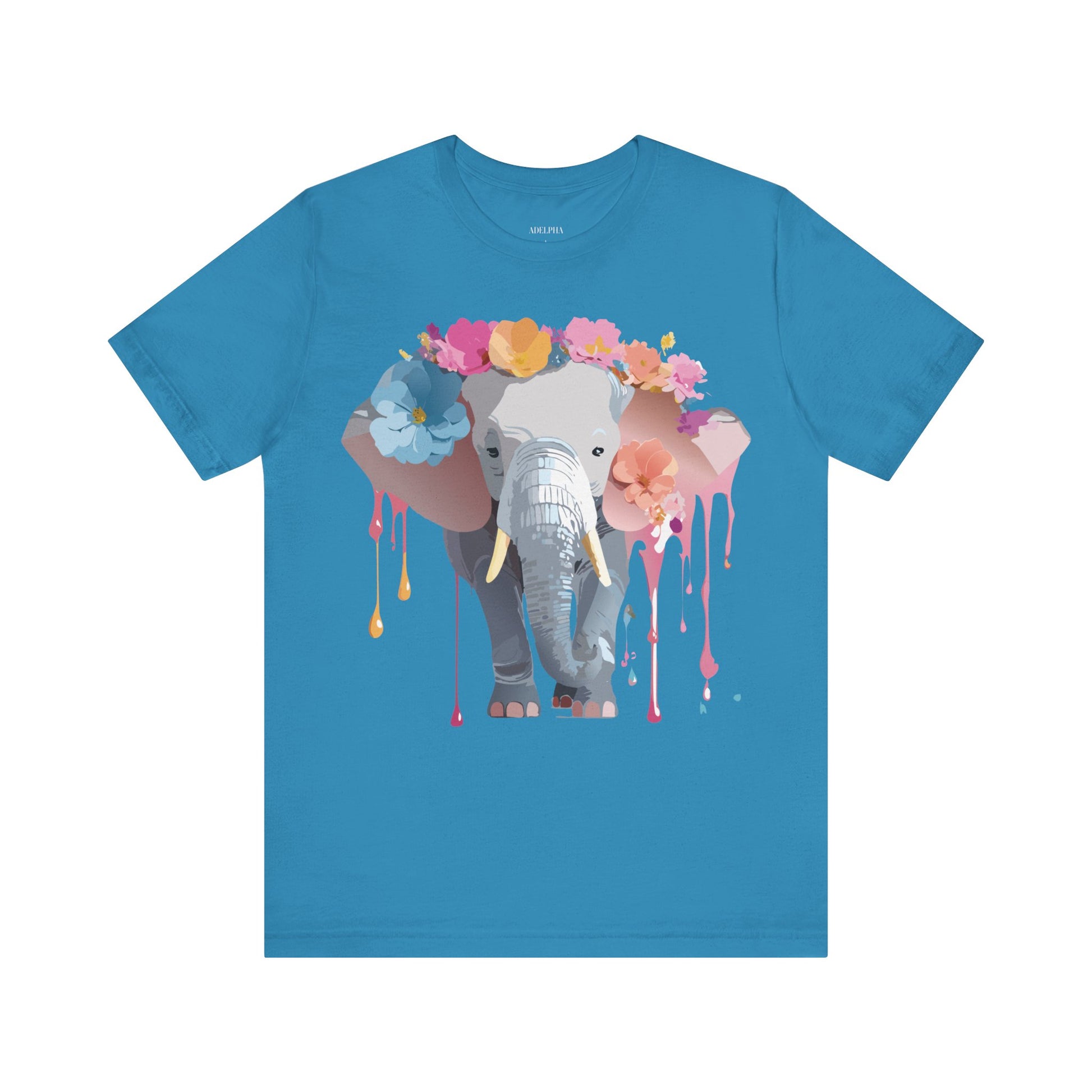 Natural Cotton Tee Shirt with Elephant Printify