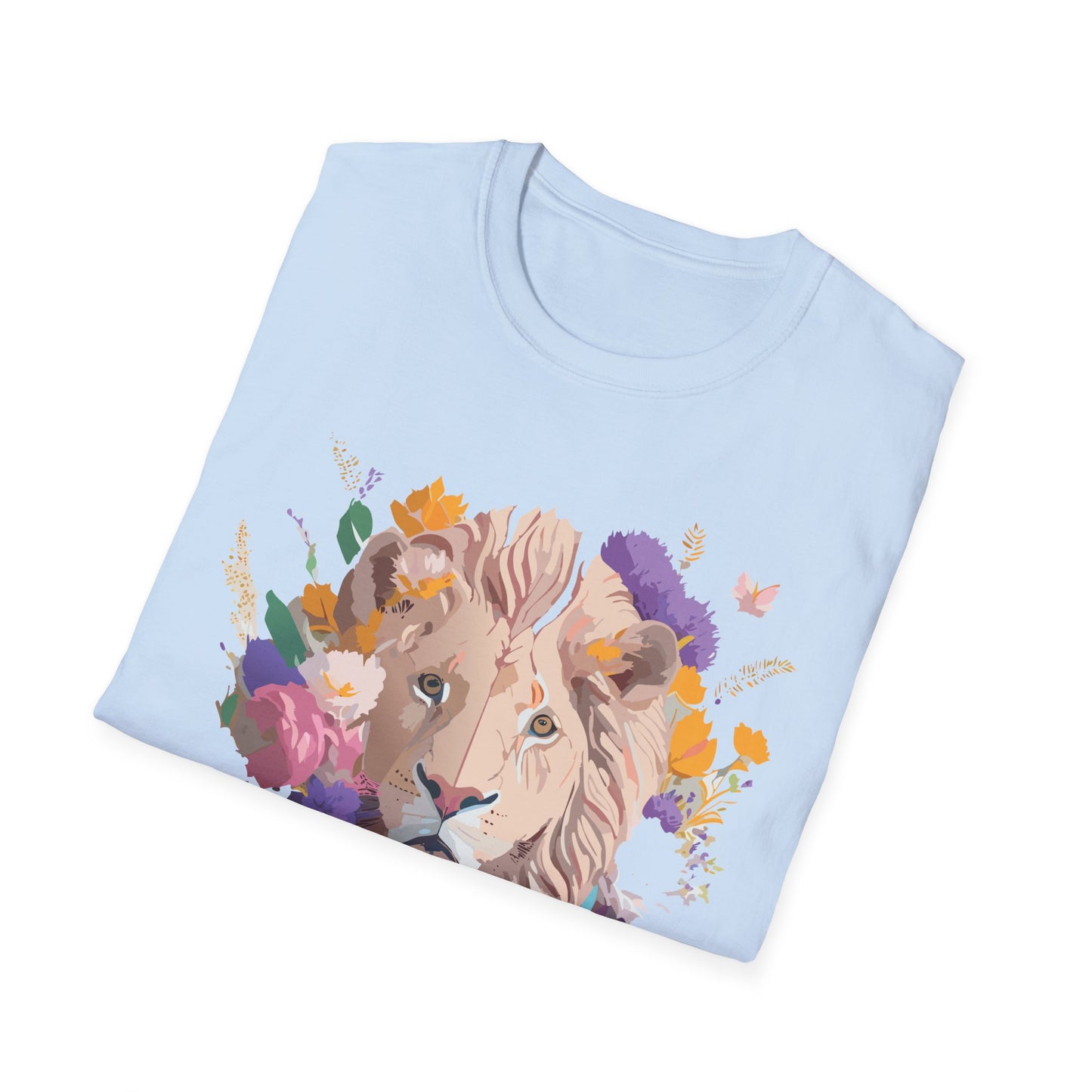 Lion Shirt, Shirt with Lion, Floral Lion Tee, Shirt with Animals
