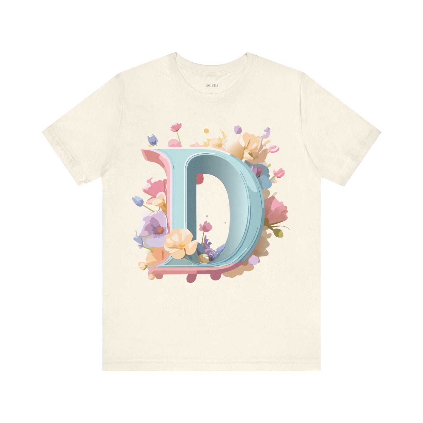 Natural Cotton Tee Shirt - Letters Collection - D Printify