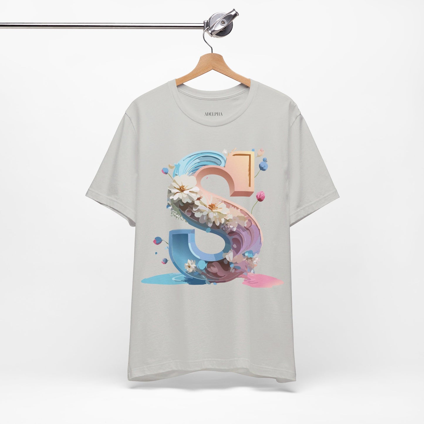 Natural Cotton Tee Shirt - Letters Collection - S Printify