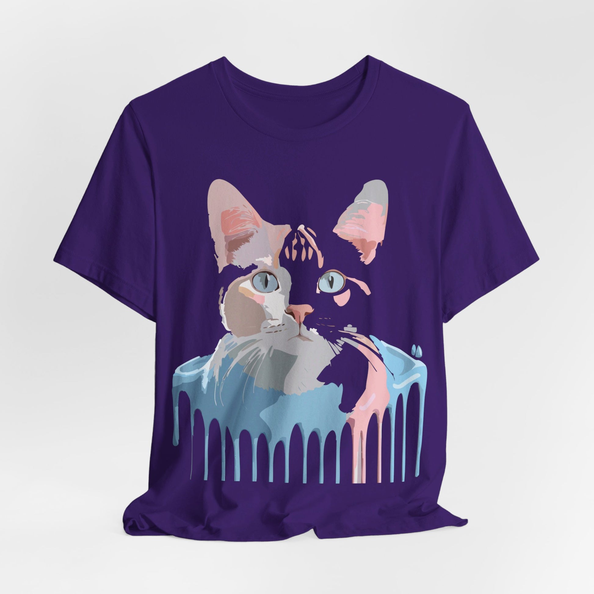 Natural Cotton Tee Shirt with Cat Printify