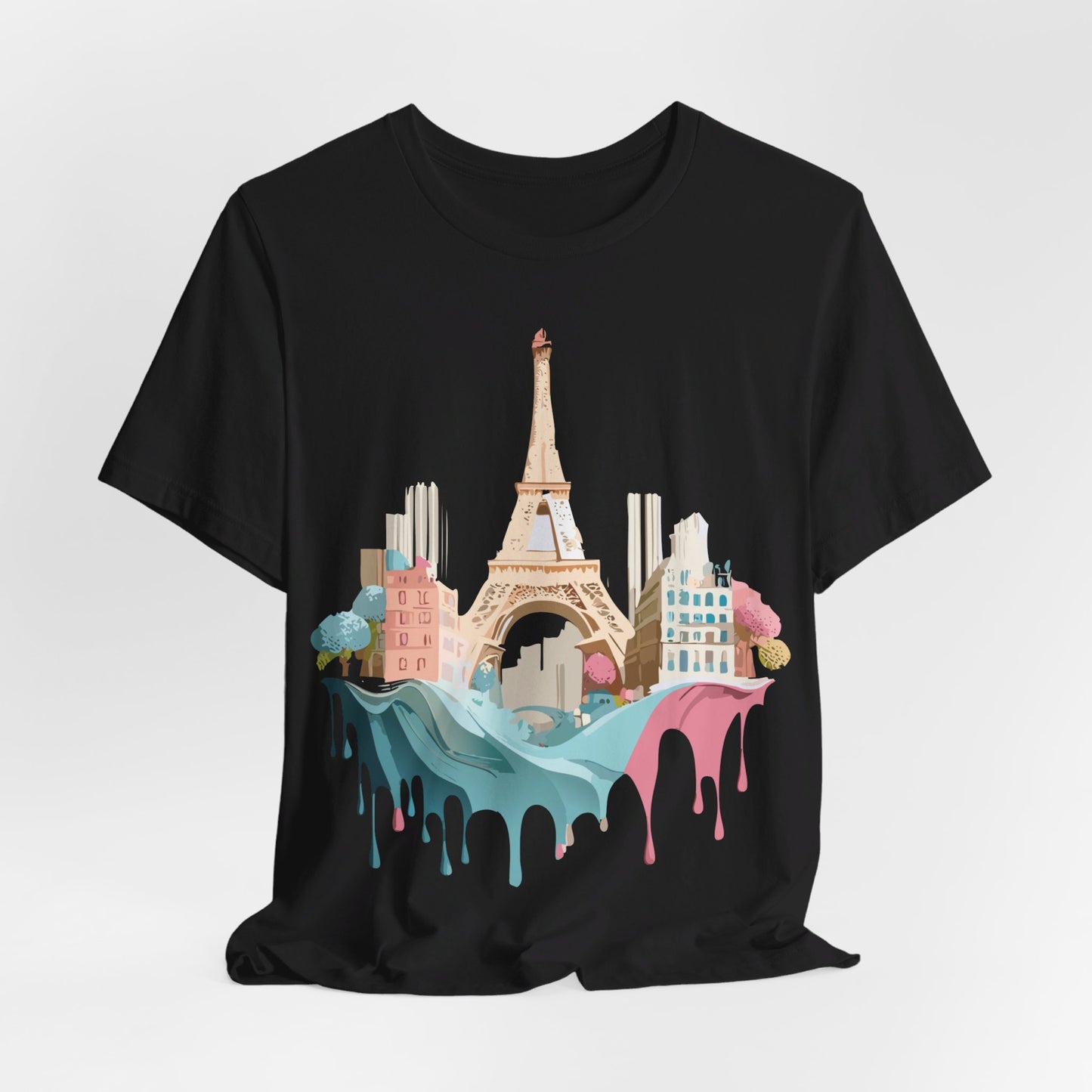 Natural Cotton Tee Shirt - Beautiful Places Collection - Paris Printify