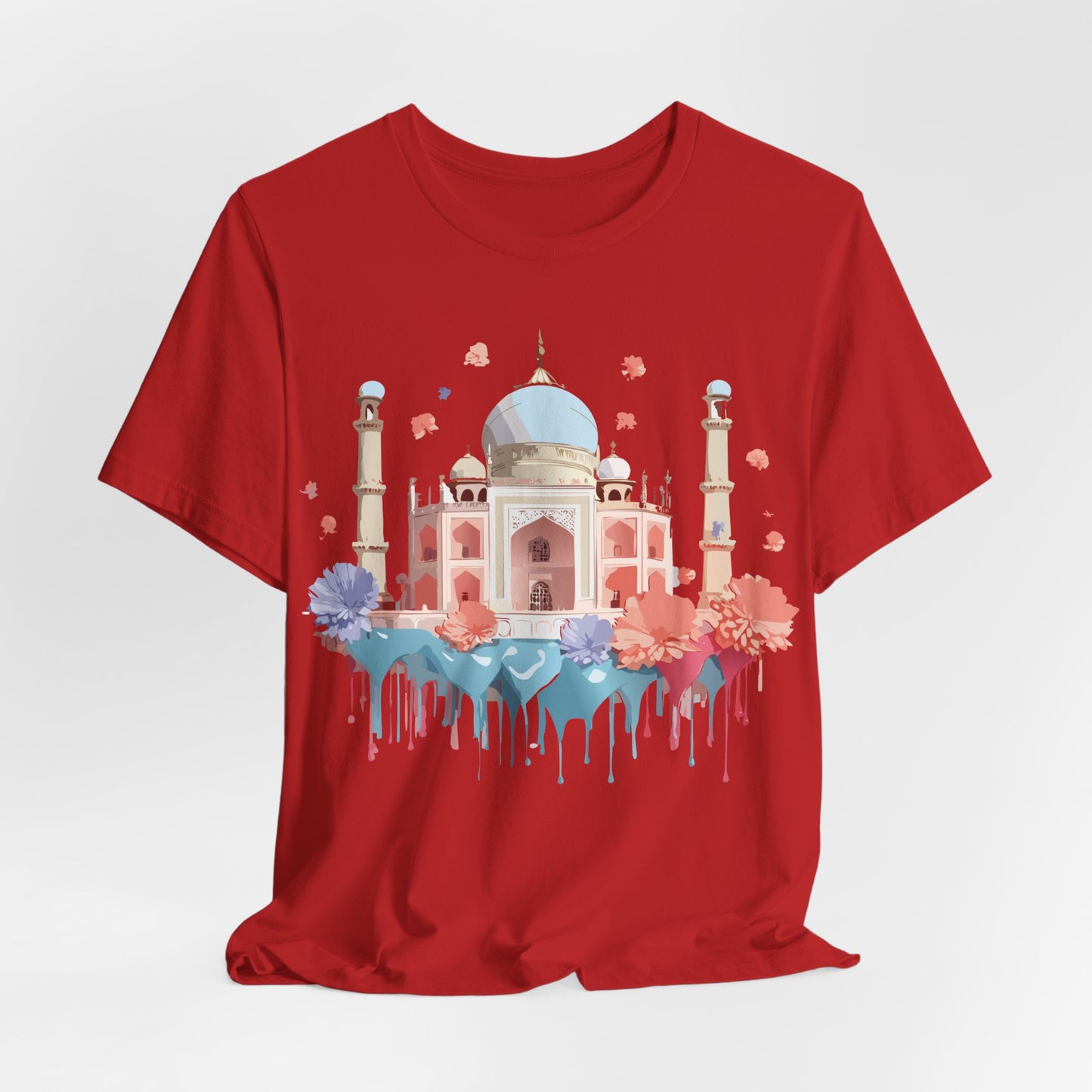 Natural Cotton Tee Shirt - Taj Mahal, India Printify
