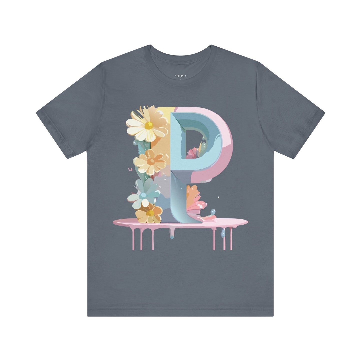 Natural Cotton Tee Shirt - Letters Collection - P Printify