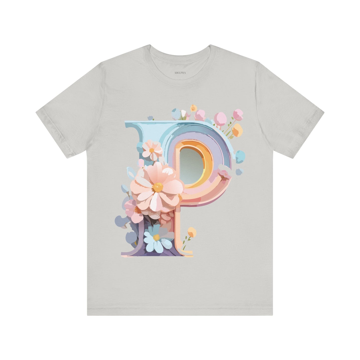 Natural Cotton Tee Shirt - Letters Collection - P Printify