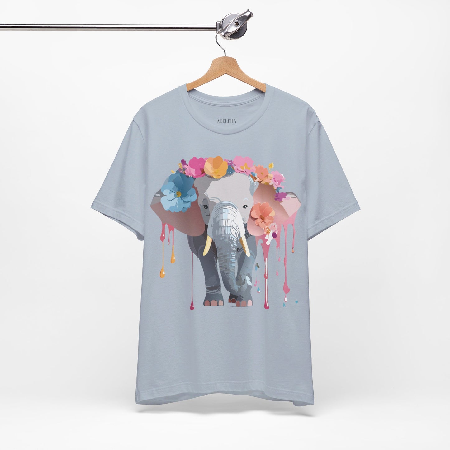 Natural Cotton Tee Shirt with Elephant Printify