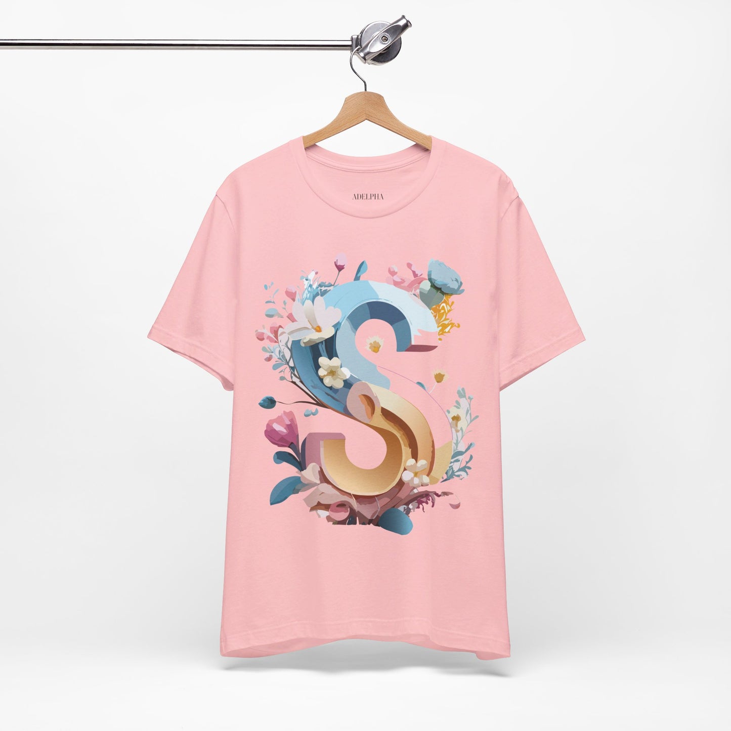 Natural Cotton Tee Shirt - Letters Collection - S Printify
