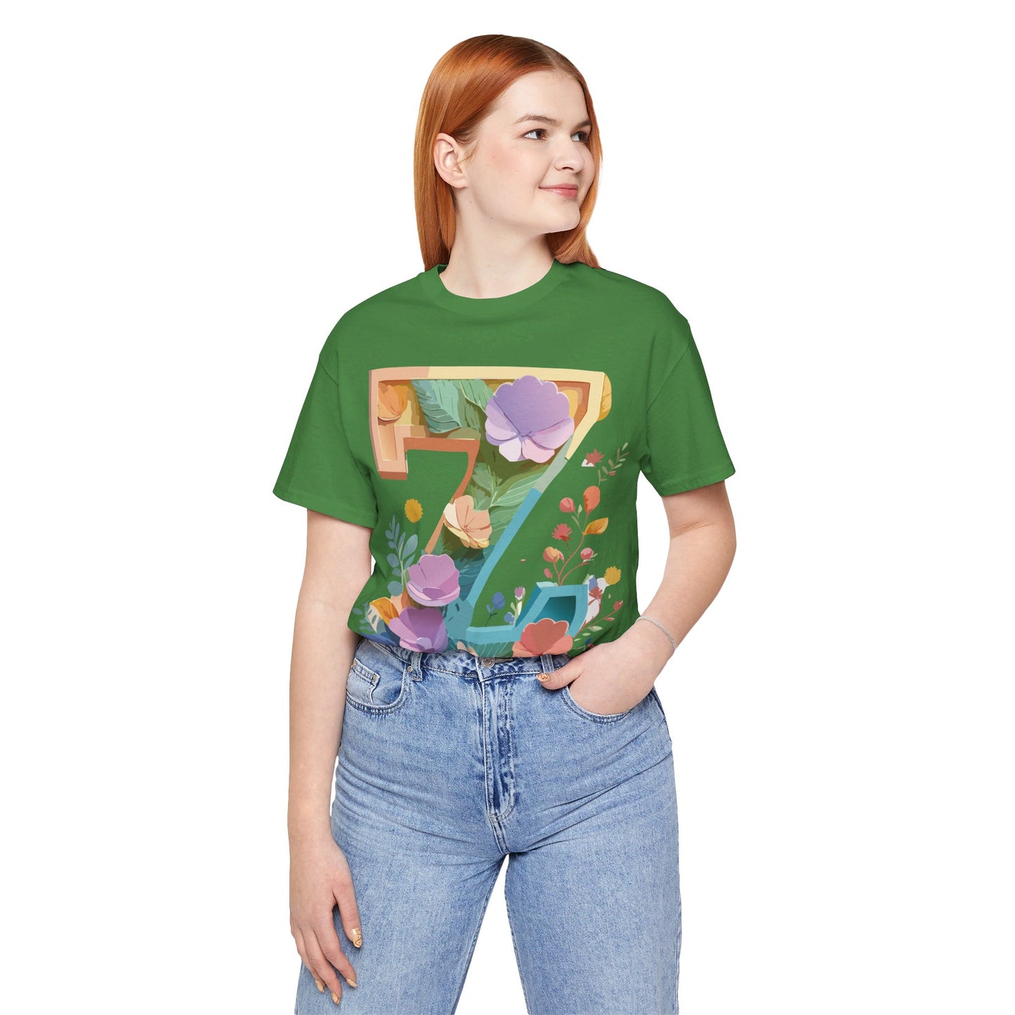 Natural Cotton Tee Shirt - Letters Collection - Z Printify