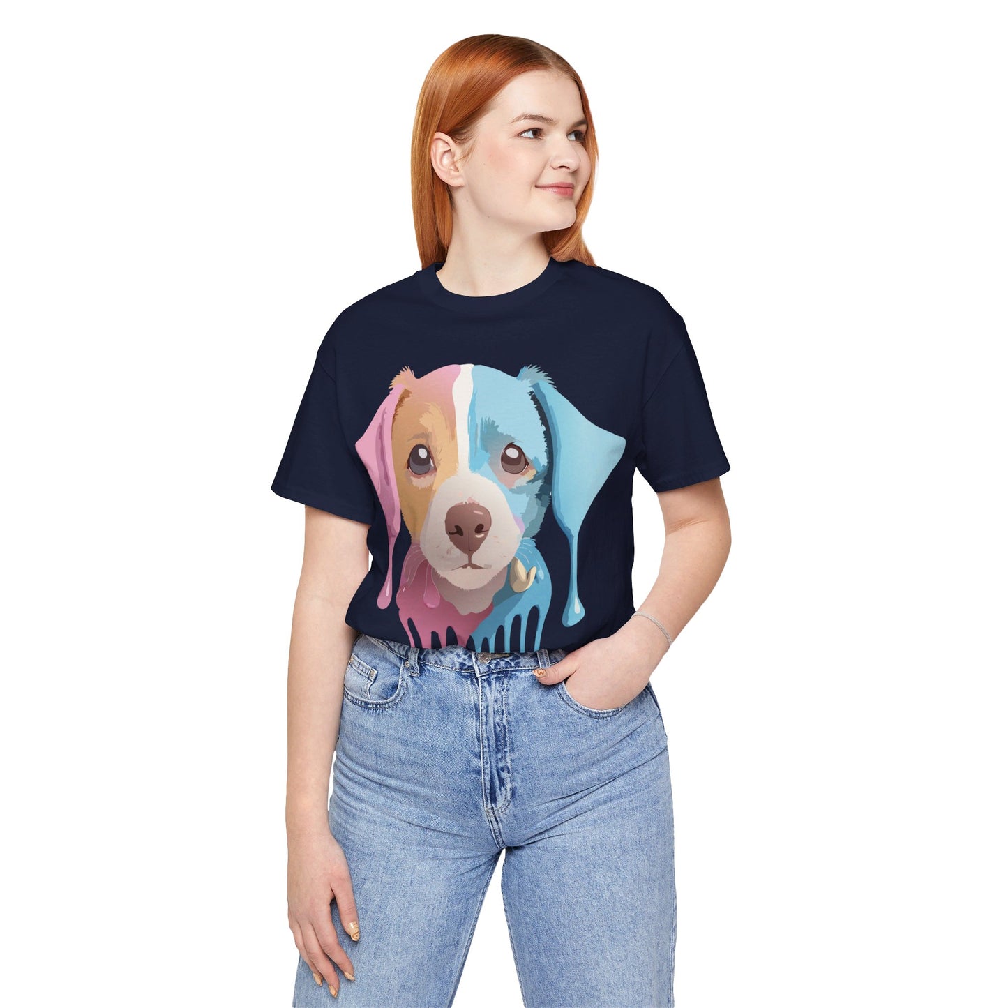 Natural Cotton Tee Shirt with Dog Printify