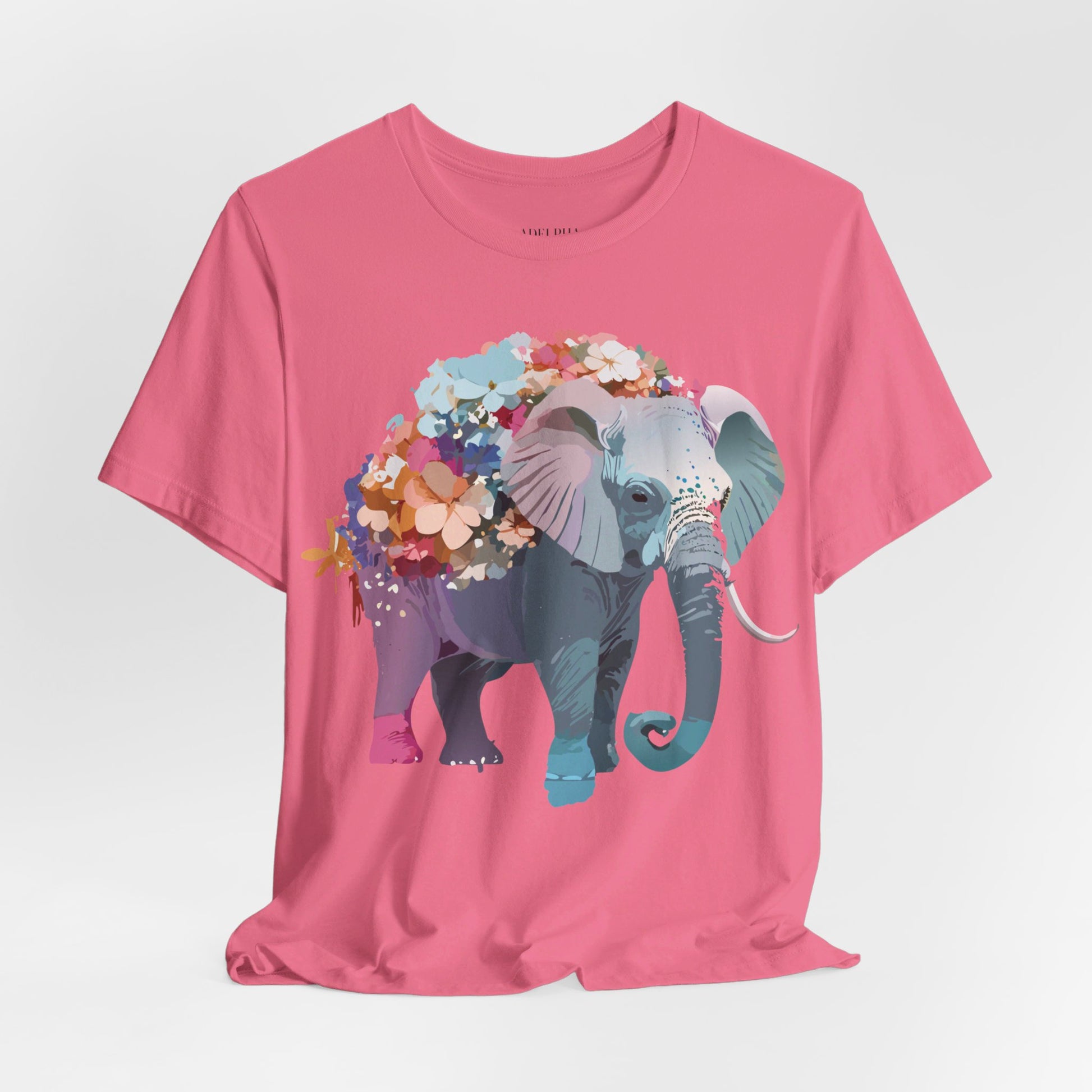 Natural Cotton Tee Shirt with Elephant Printify