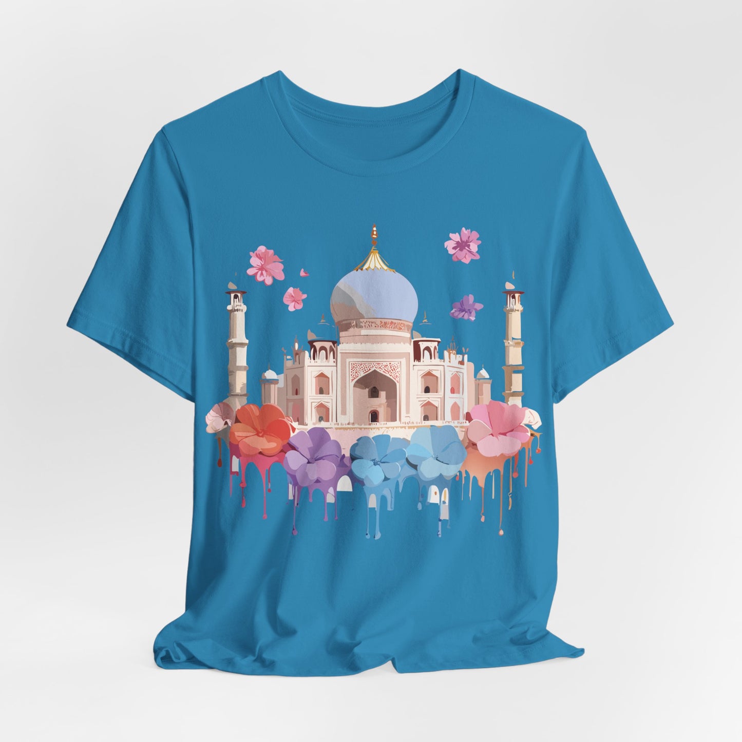 Natural Cotton Tee Shirt - Taj Mahal, India Printify