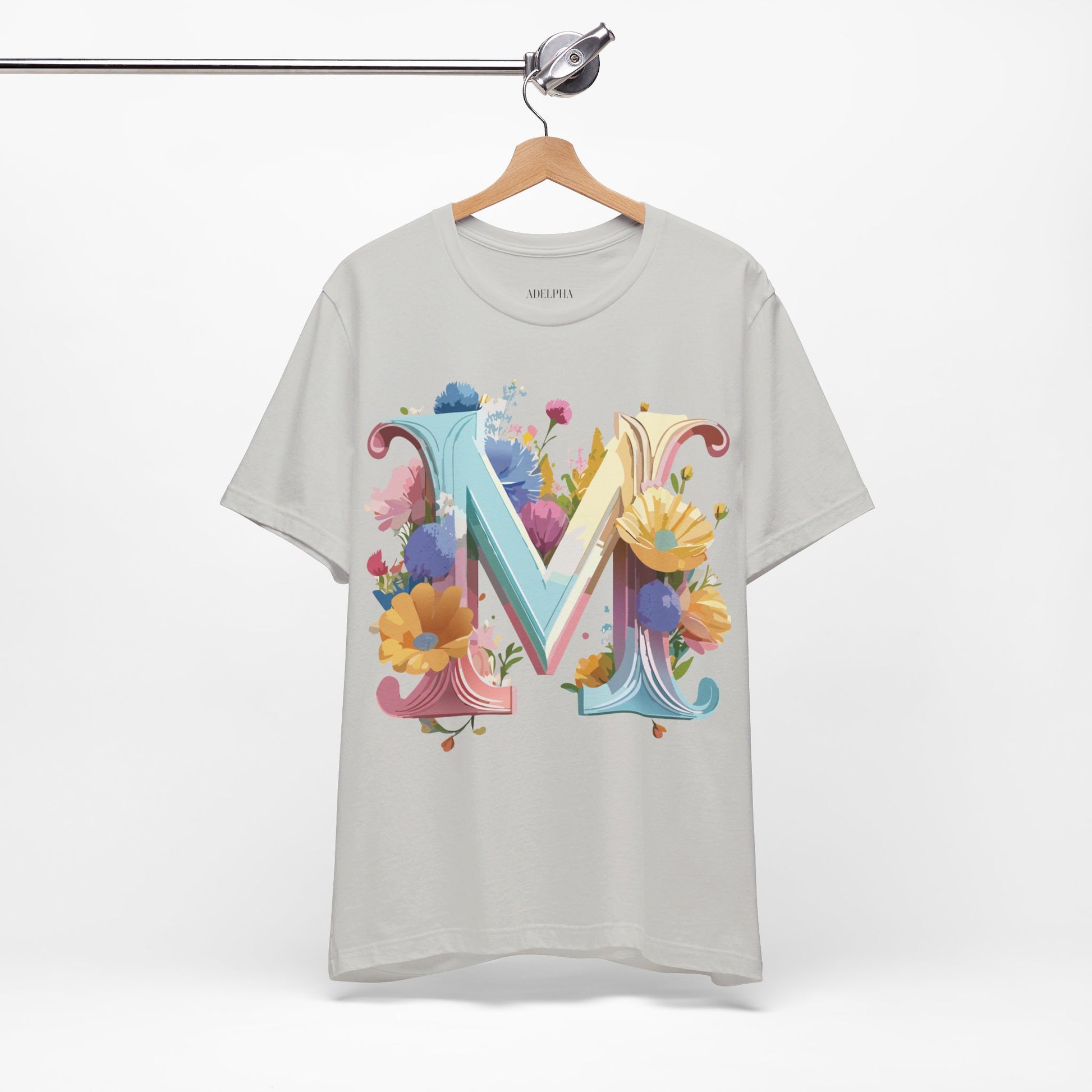 Natural Cotton Tee Shirt - Letters Collection - M Printify