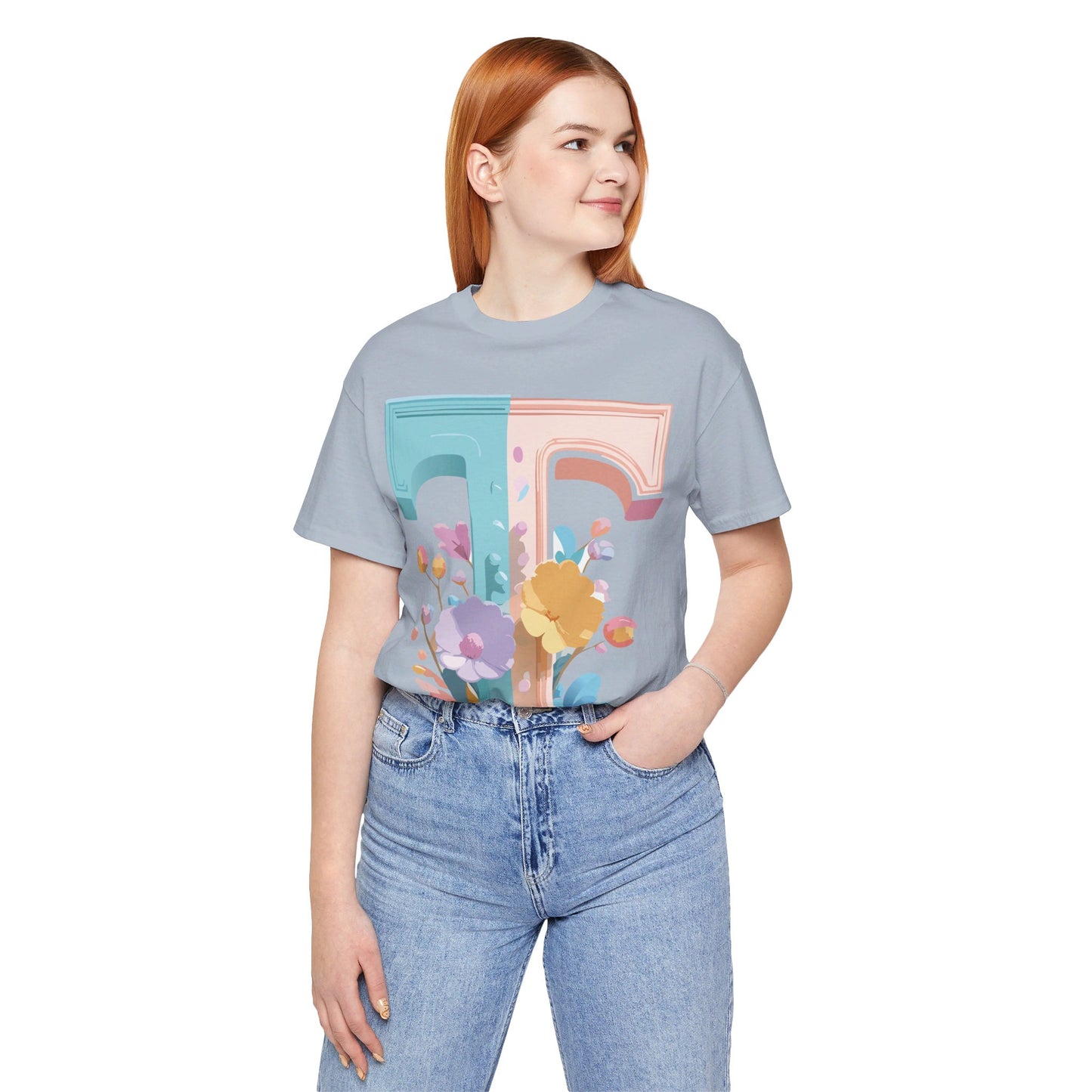 Natural Cotton Tee Shirt - Letters Collection - T Printify
